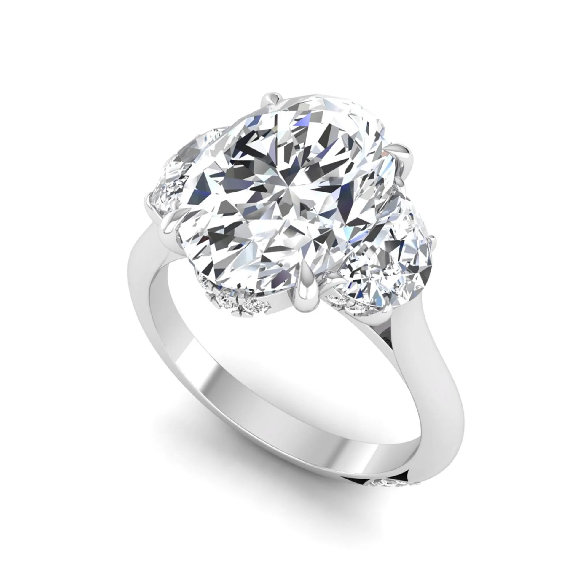 Princess Cluster Prong Set Lab Grown Diamond Engagement Ring