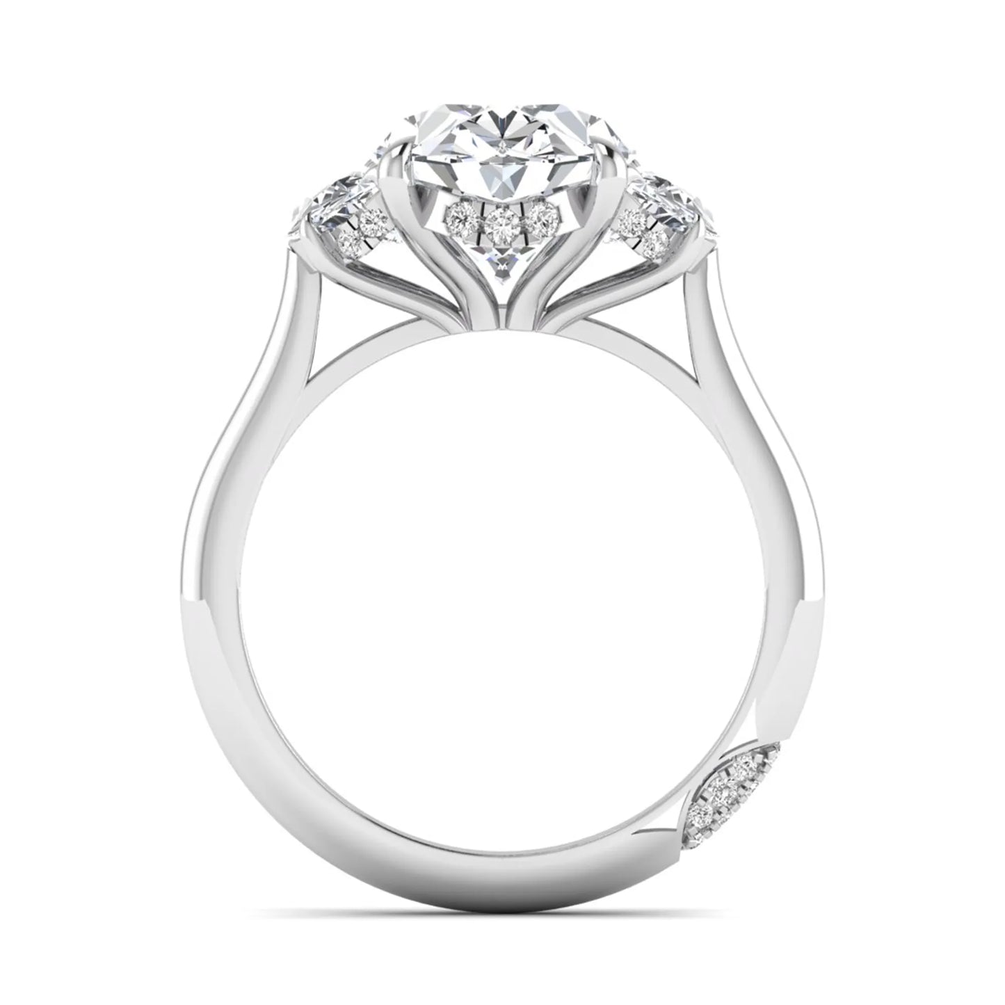 Princess Cluster Prong Set Lab Grown Diamond Engagement Ring
