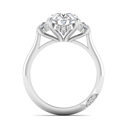 Princess Cluster Prong Set Lab Grown Diamond Engagement Ring