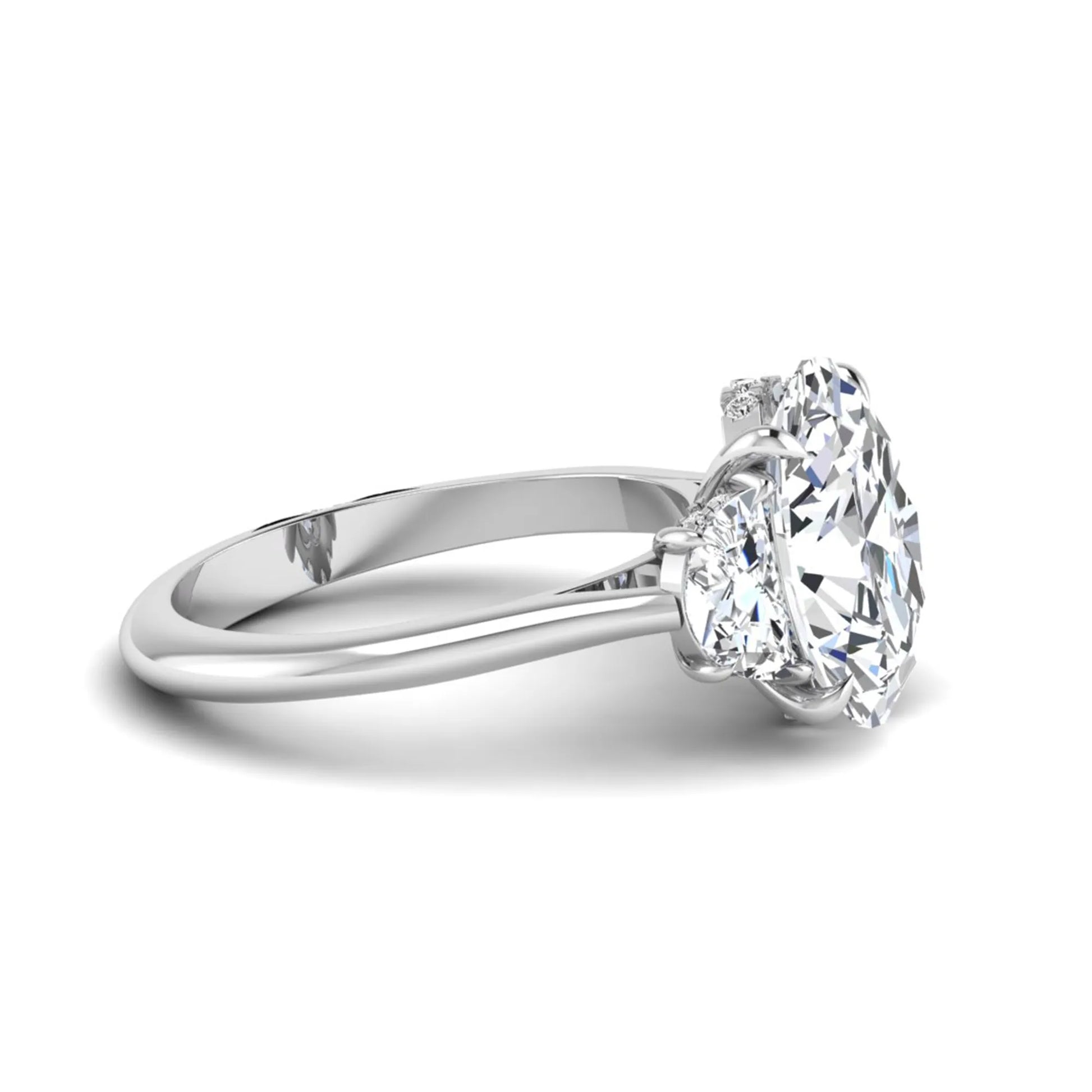 Princess Cluster Prong Set Lab Grown Diamond Engagement Ring