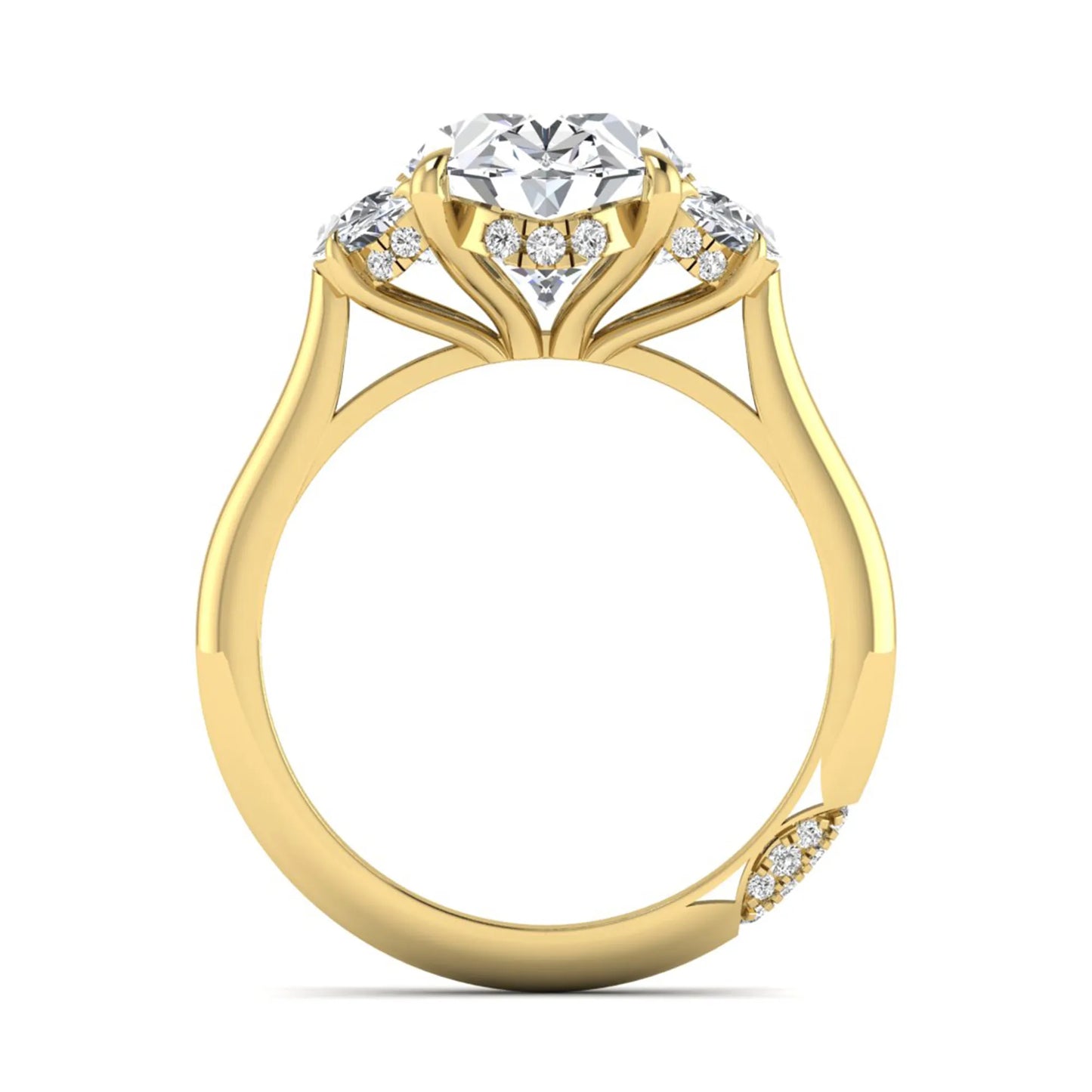 Princess Cluster Prong Set Lab Grown Diamond Engagement Ring