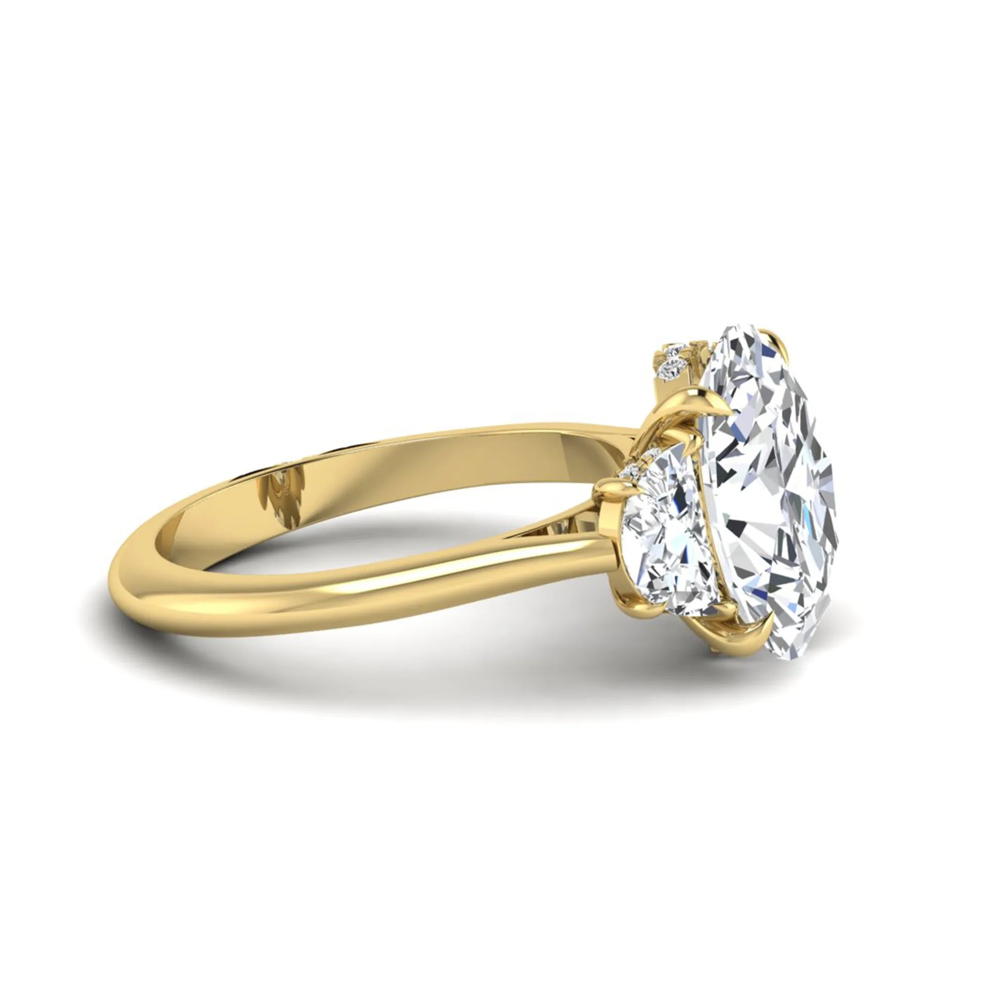 Princess Cluster Prong Set Lab Grown Diamond Engagement Ring