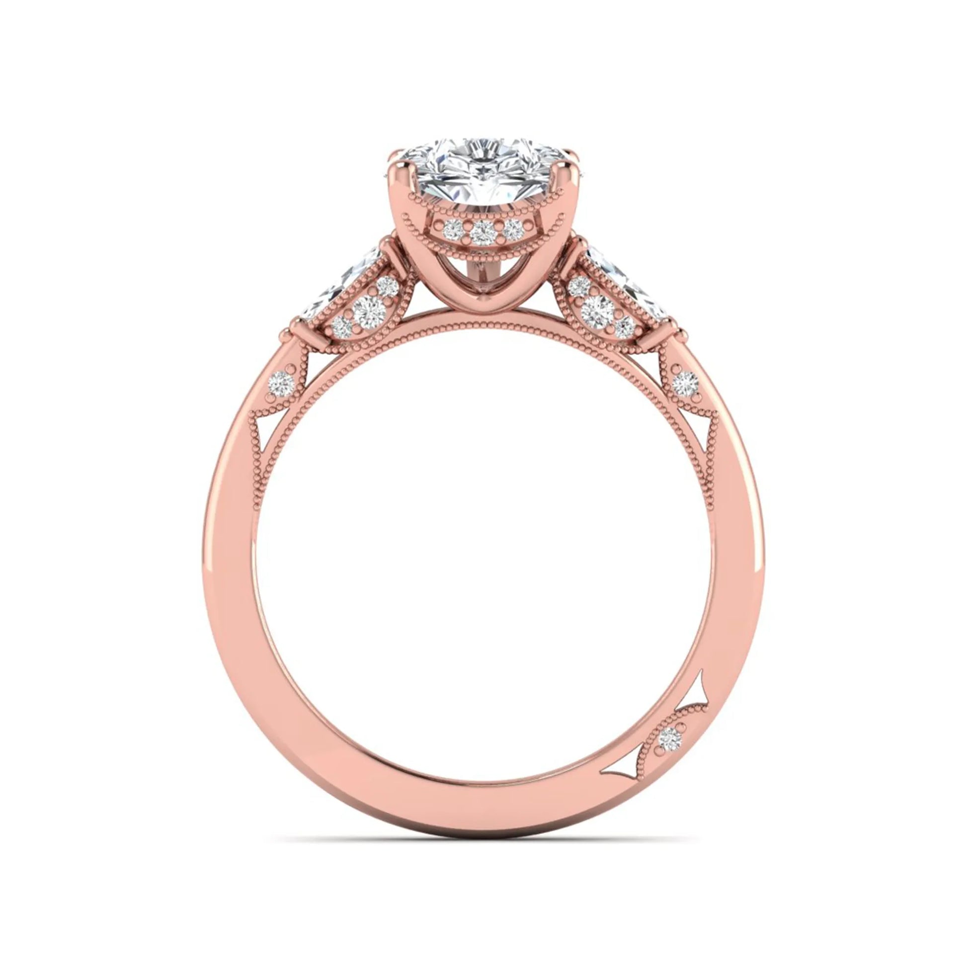 Princess Cluster Prong Set Lab Grown Diamond Engagement Ring