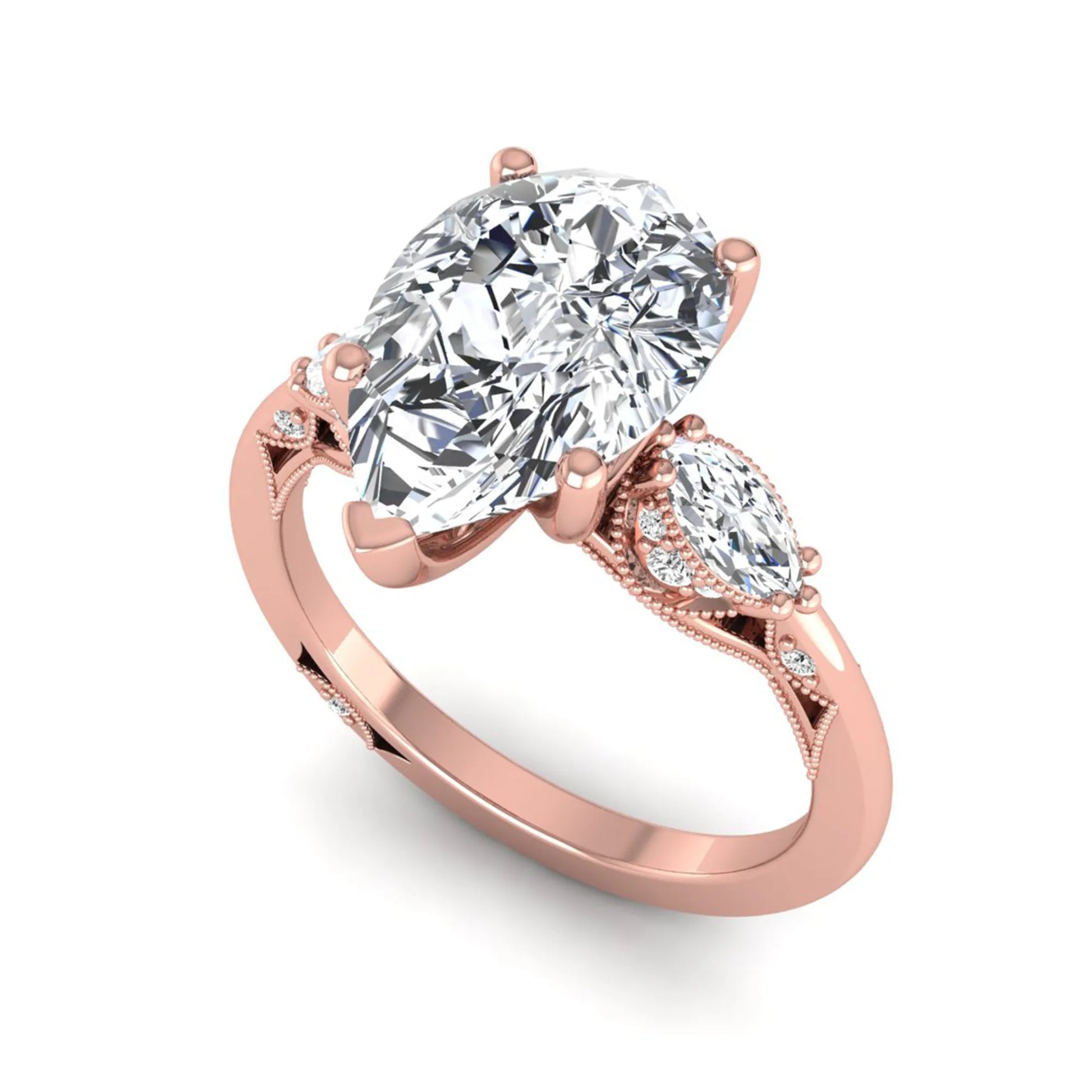 Princess Cluster Prong Set Lab Grown Diamond Engagement Ring