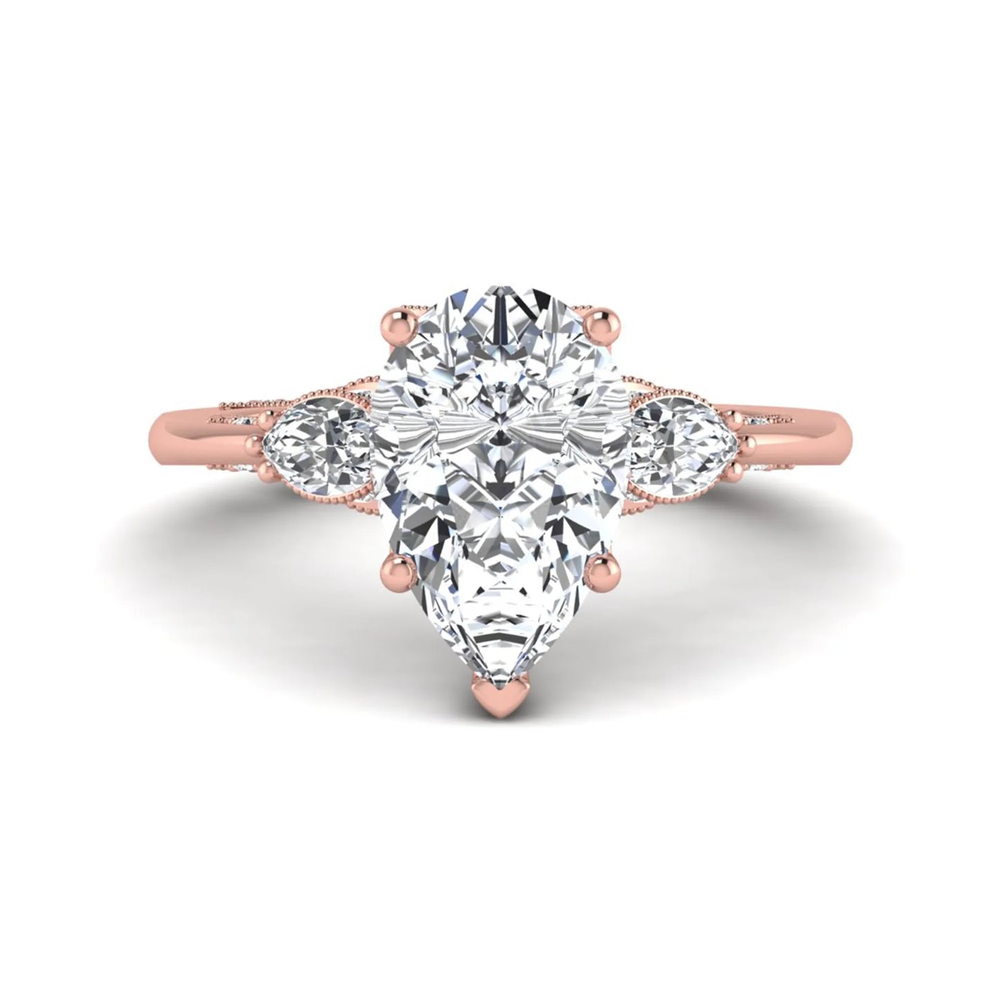Princess Cluster Prong Set Lab Grown Diamond Engagement Ring