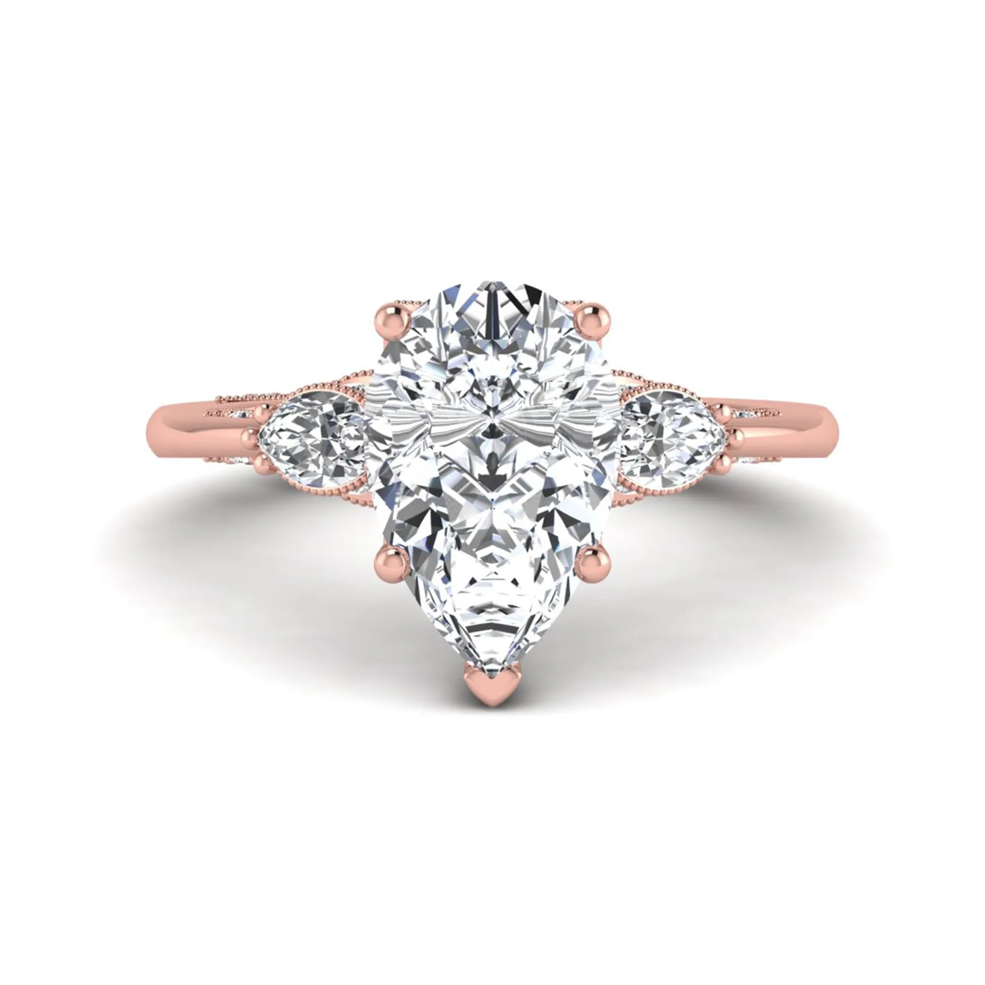 Princess Cluster Prong Set Lab Grown Diamond Engagement Ring