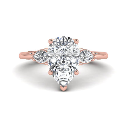 Princess Cluster Prong Set Lab Grown Diamond Engagement Ring