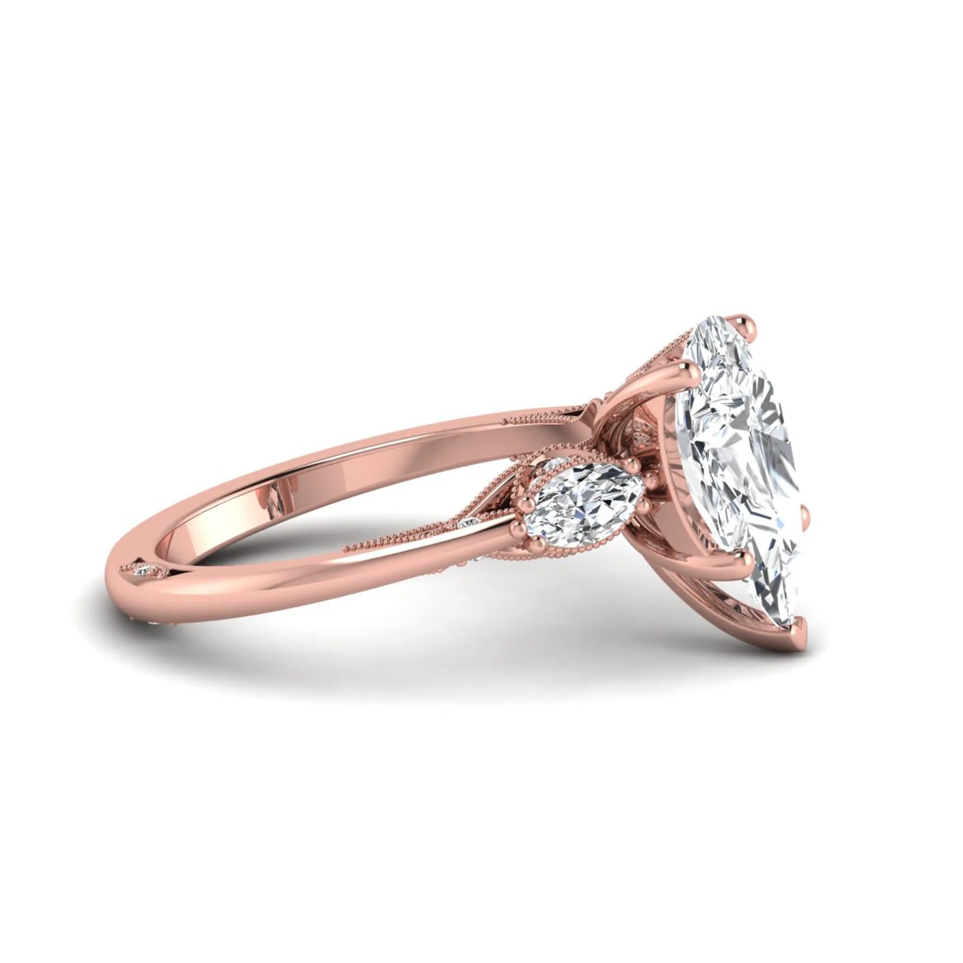 Princess Cluster Prong Set Lab Grown Diamond Engagement Ring