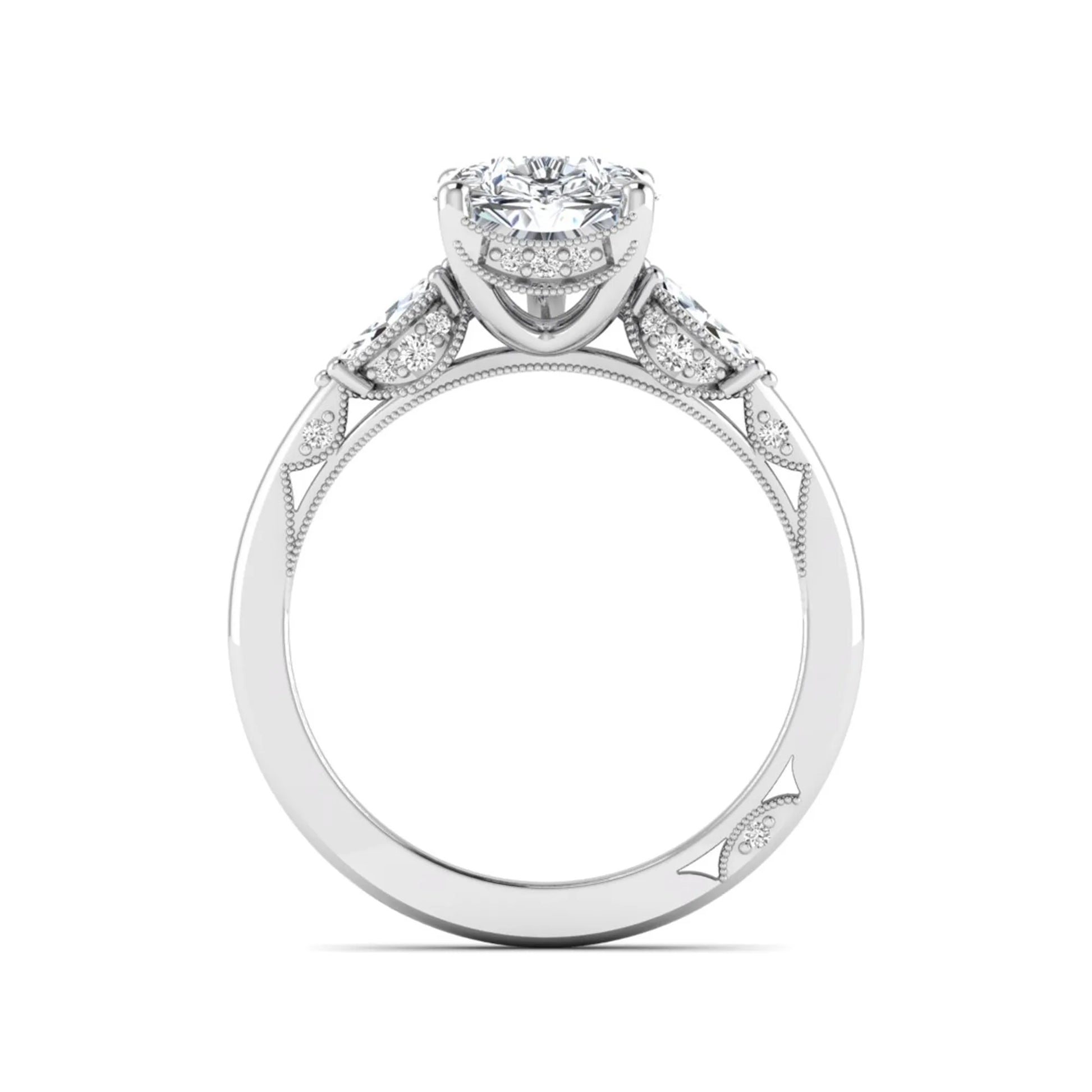Princess Cluster Prong Set Lab Grown Diamond Engagement Ring