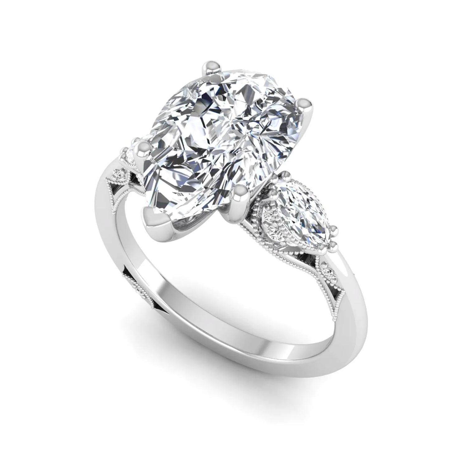 Princess Cluster Prong Set Lab Grown Diamond Engagement Ring