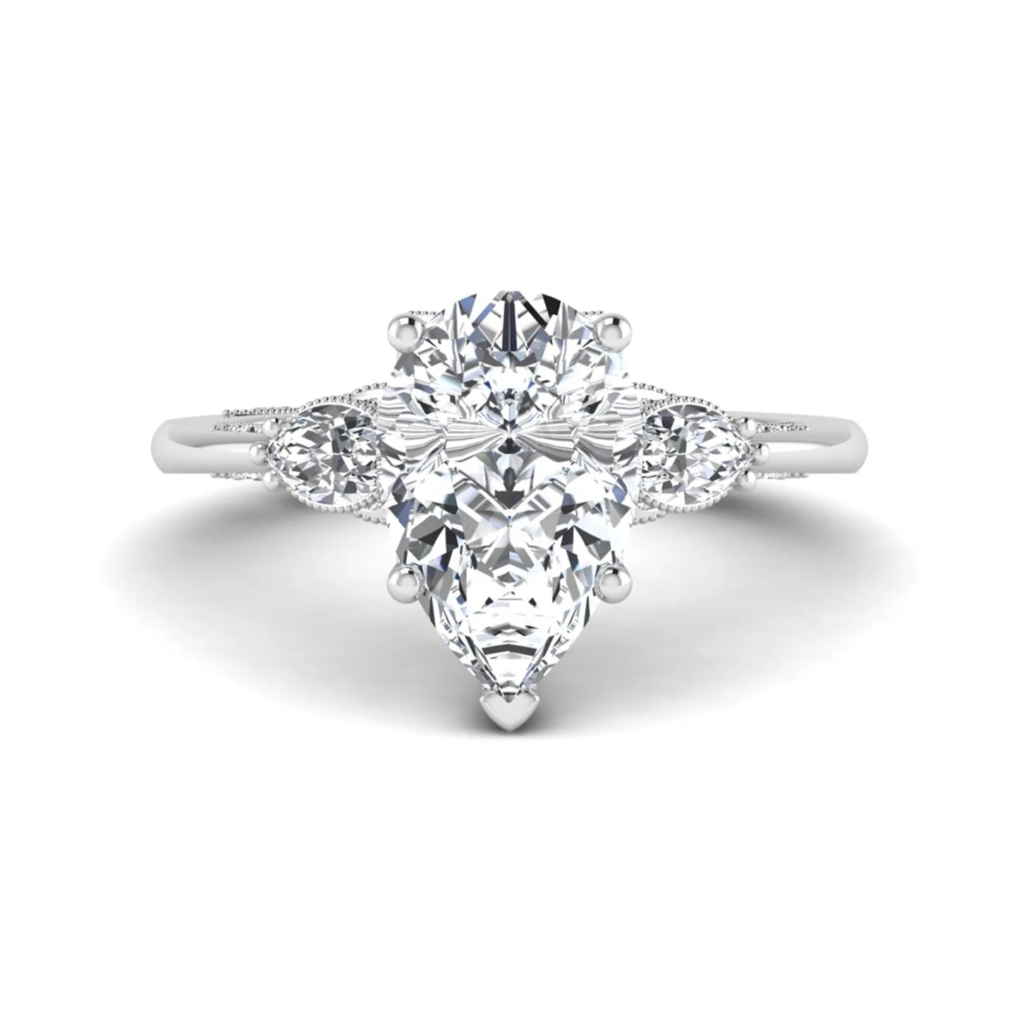 Princess Cluster Prong Set Lab Grown Diamond Engagement Ring