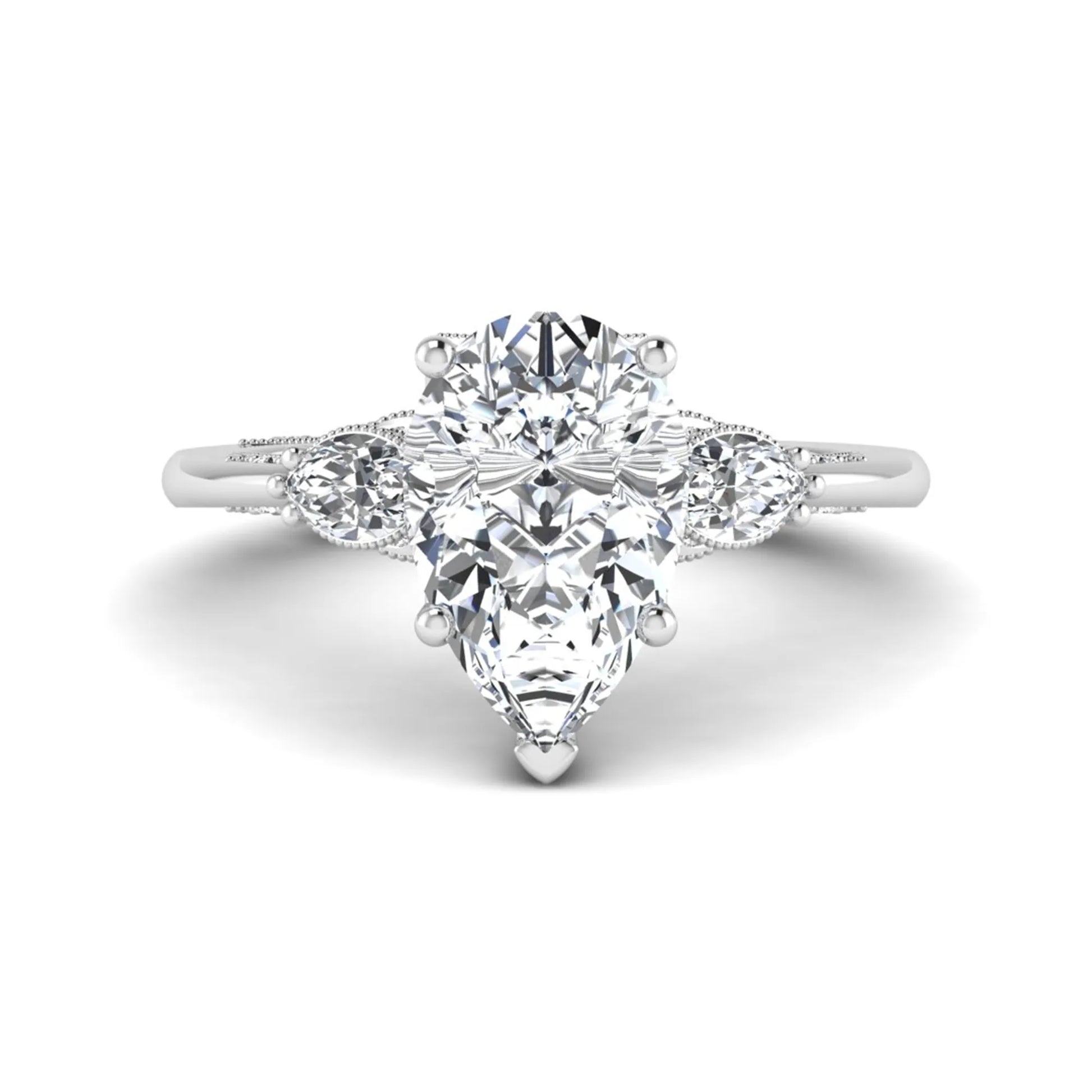 Princess Cluster Prong Set Lab Grown Diamond Engagement Ring