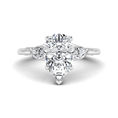 Princess Cluster Prong Set Lab Grown Diamond Engagement Ring