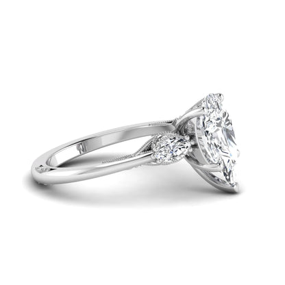 Princess Cluster Prong Set Lab Grown Diamond Engagement Ring