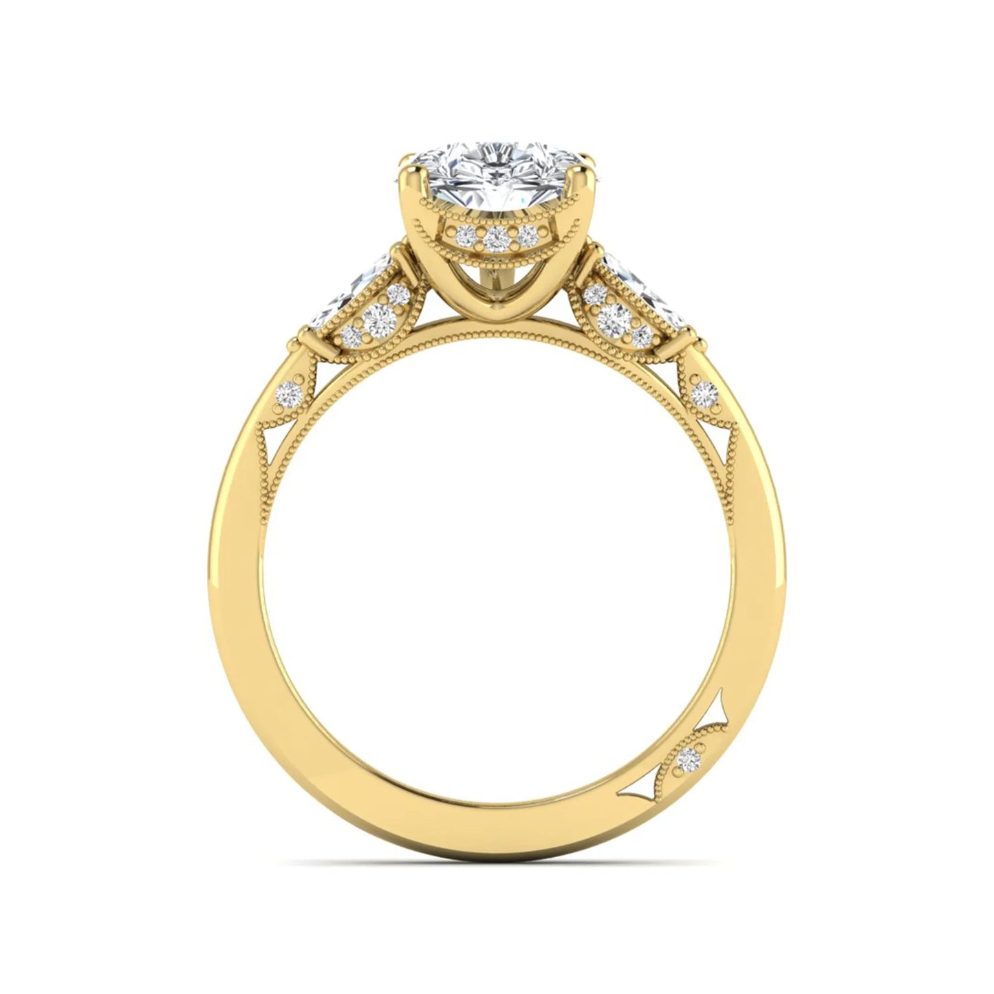 Princess Cluster Prong Set Lab Grown Diamond Engagement Ring