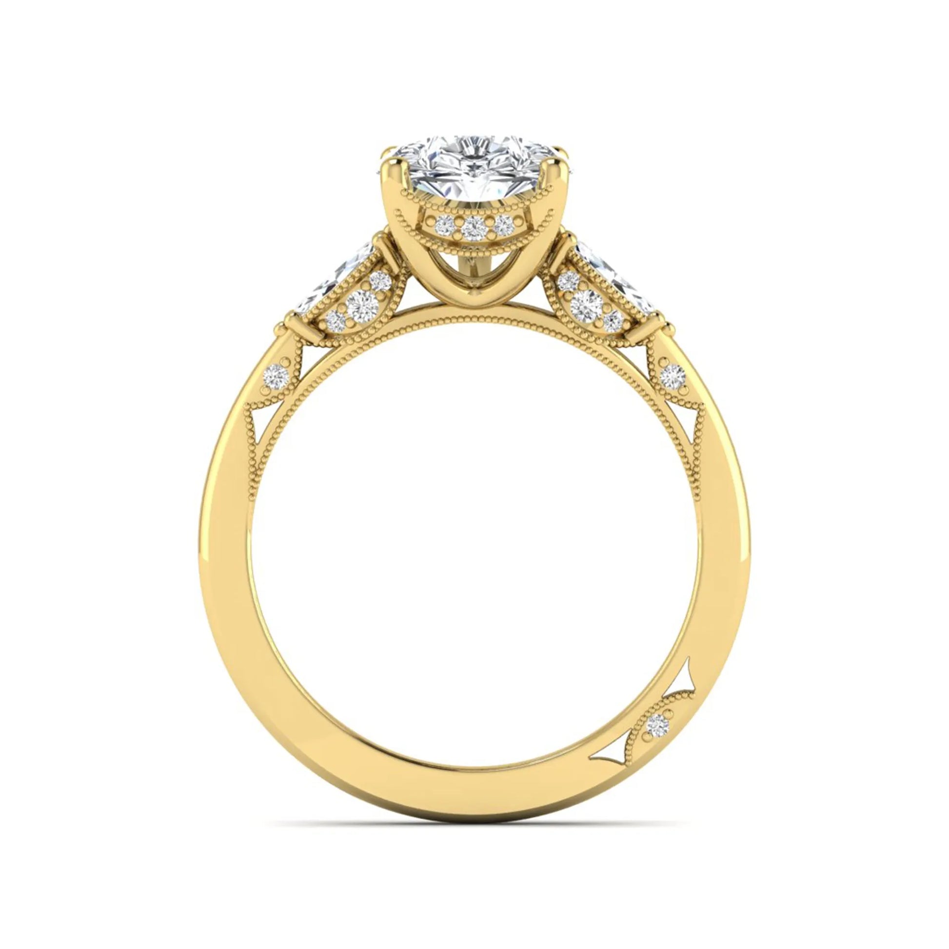 Princess Cluster Prong Set Lab Grown Diamond Engagement Ring
