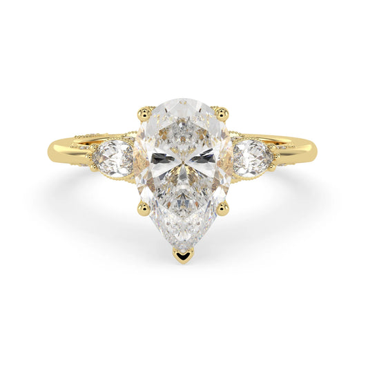 Princess Cluster Prong Set Lab Grown Diamond Engagement Ring