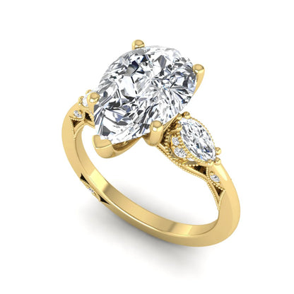 Princess Cluster Prong Set Lab Grown Diamond Engagement Ring
