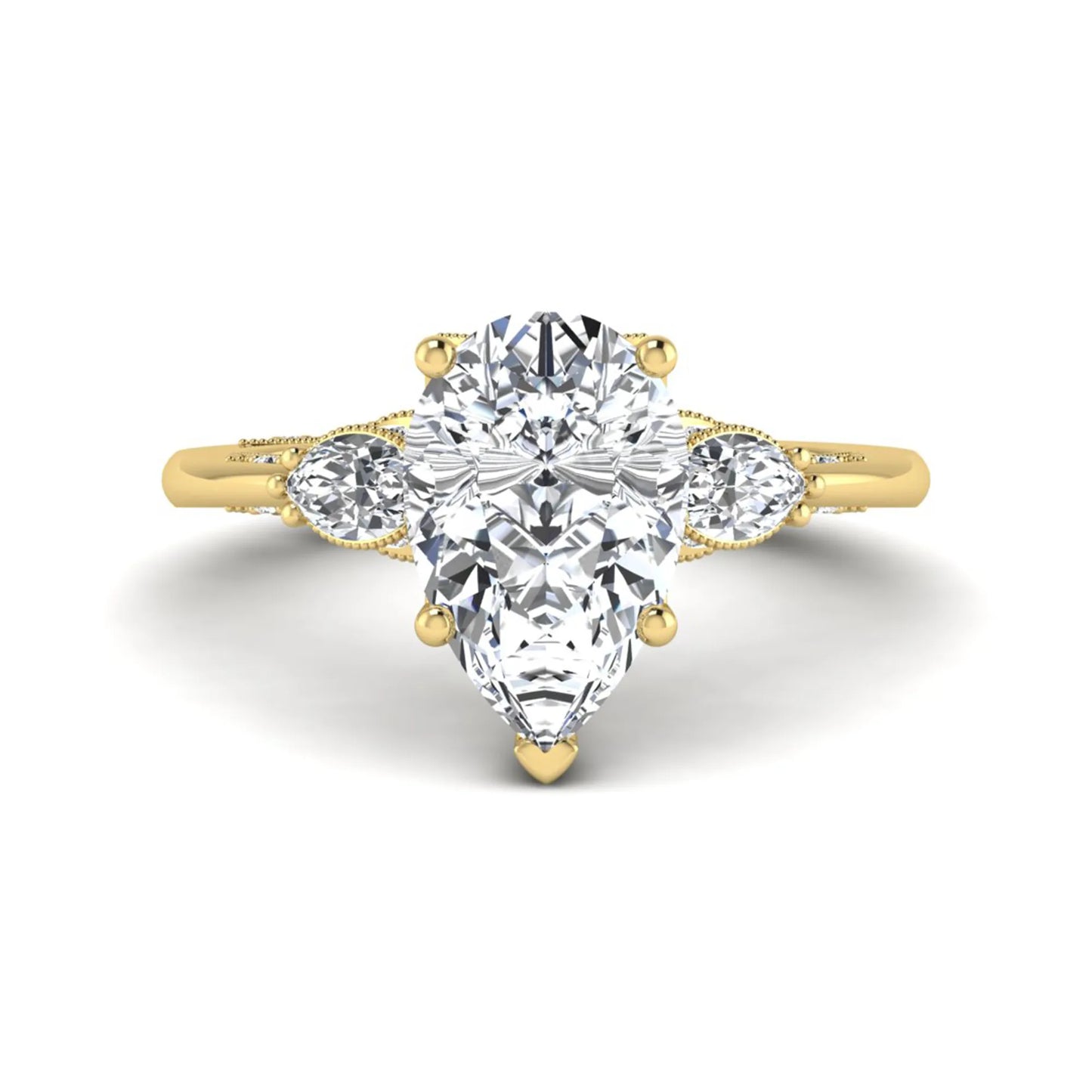 Princess Cluster Prong Set Lab Grown Diamond Engagement Ring