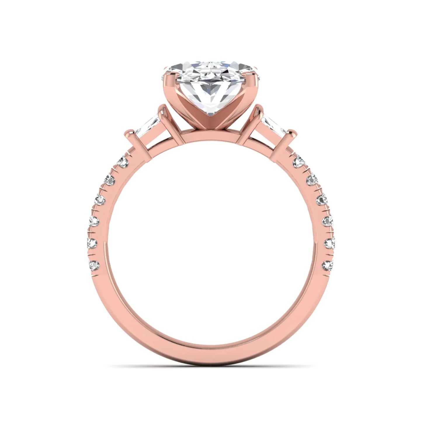 Princess Cluster Prong Set Lab Grown Diamond Engagement Ring
