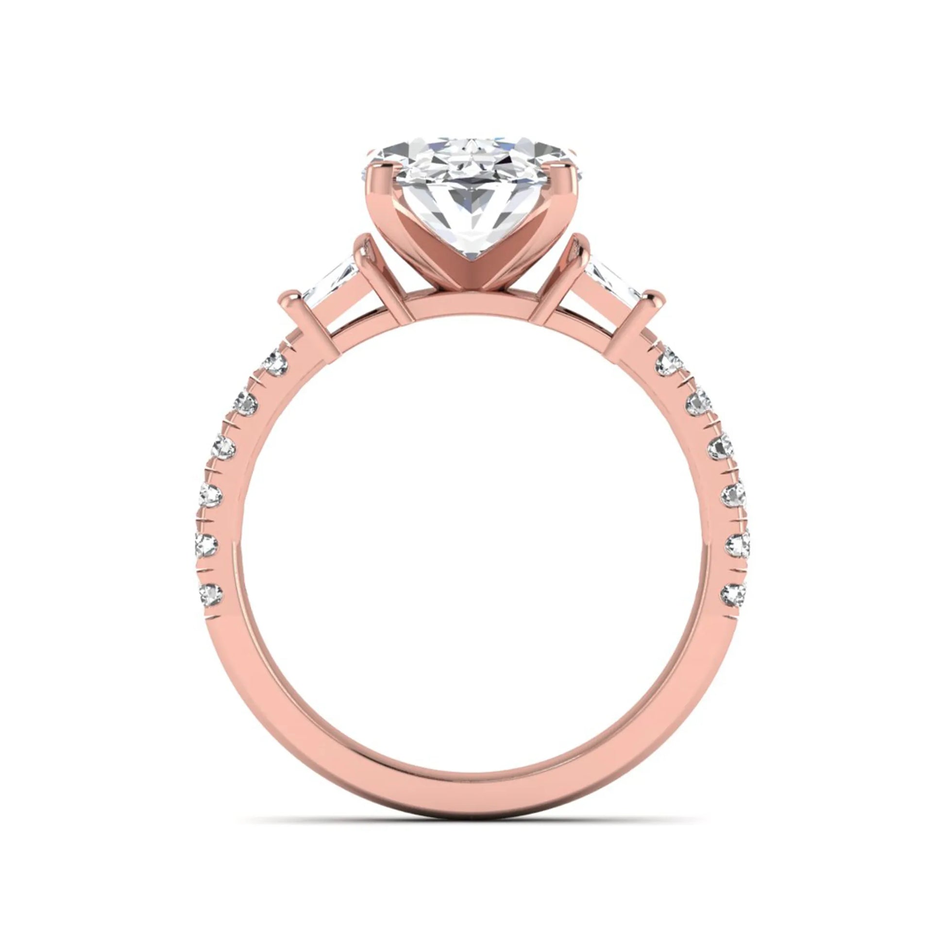 Princess Cluster Prong Set Lab Grown Diamond Engagement Ring