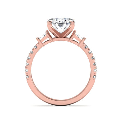 Princess Cluster Prong Set Lab Grown Diamond Engagement Ring
