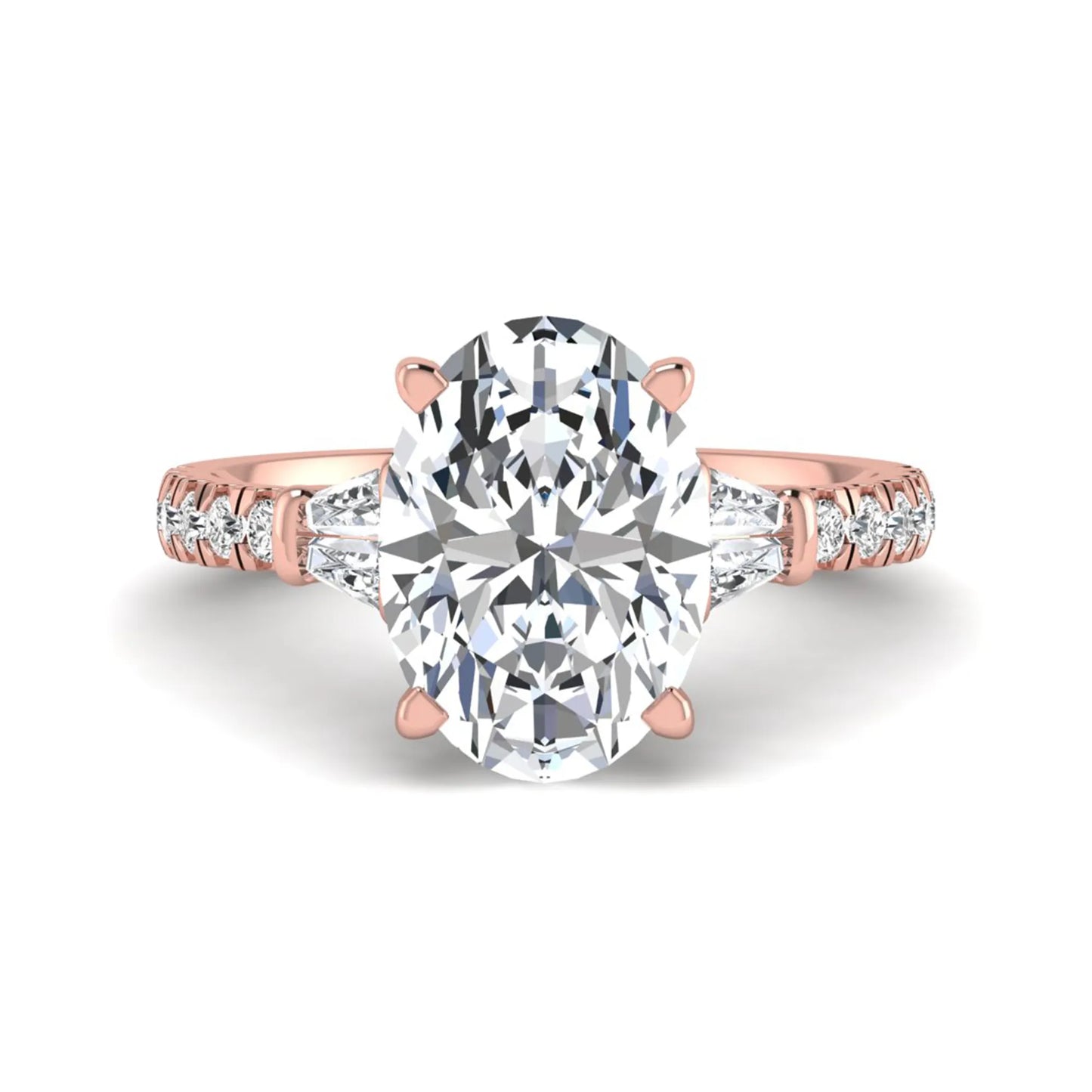 Princess Cluster Prong Set Lab Grown Diamond Engagement Ring