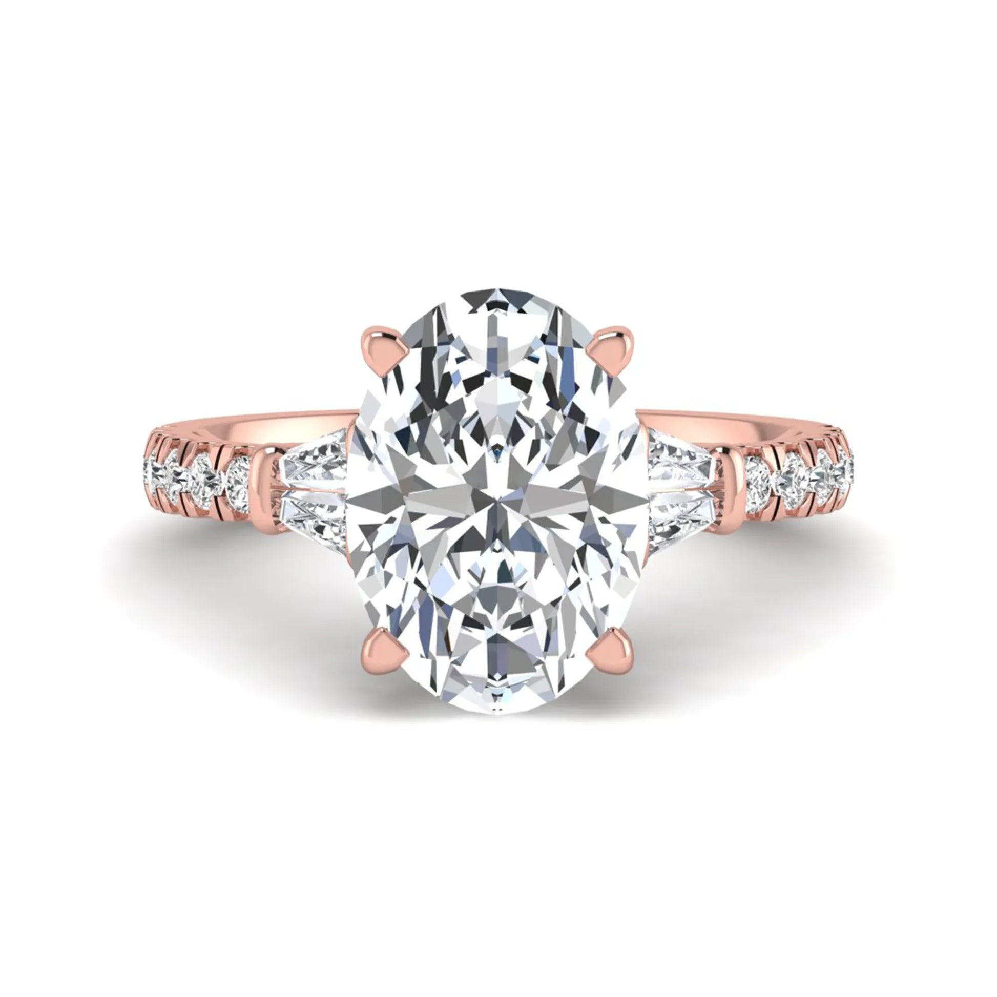 Princess Cluster Prong Set Lab Grown Diamond Engagement Ring