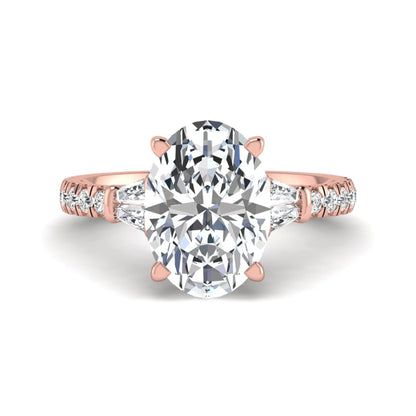 Princess Cluster Prong Set Lab Grown Diamond Engagement Ring
