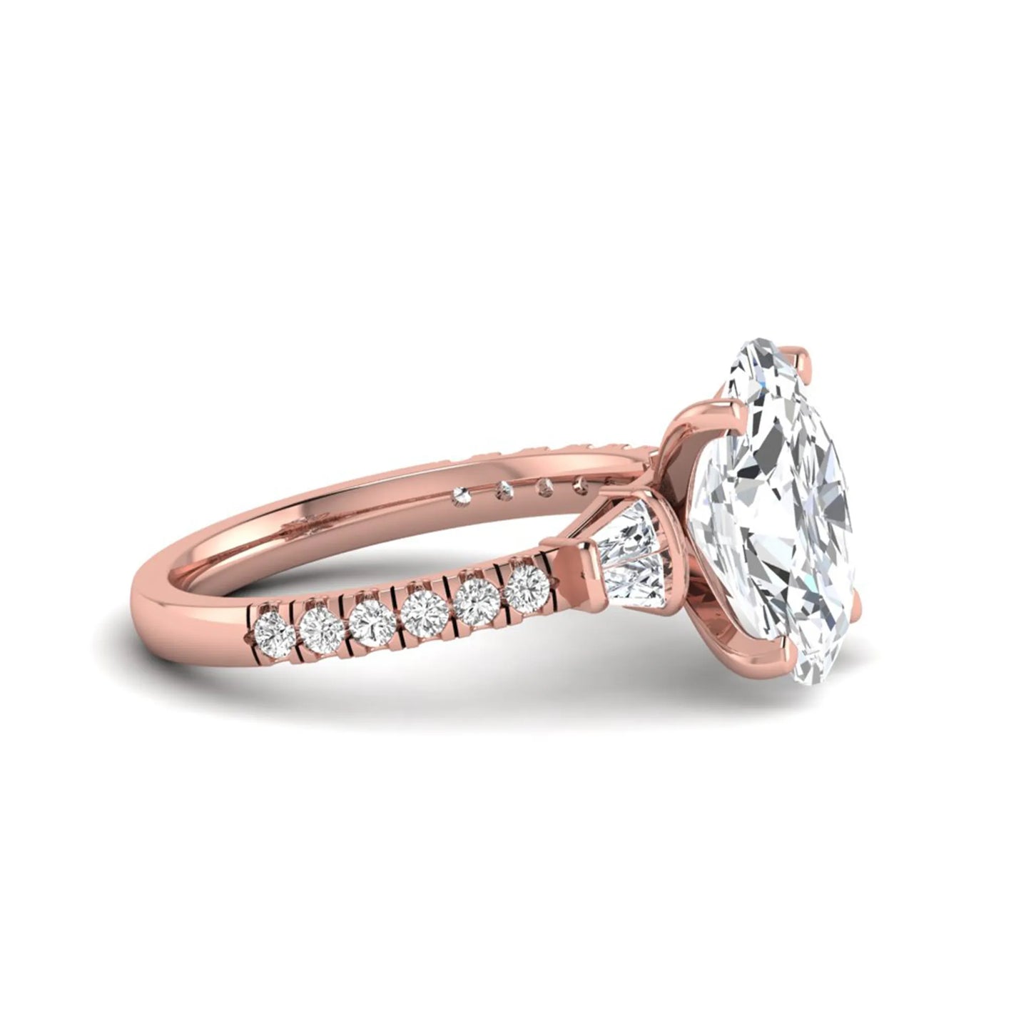 Princess Cluster Prong Set Lab Grown Diamond Engagement Ring