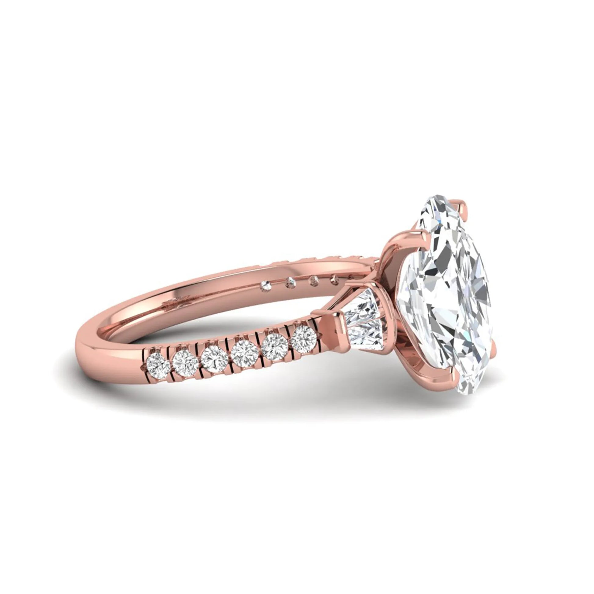 Princess Cluster Prong Set Lab Grown Diamond Engagement Ring