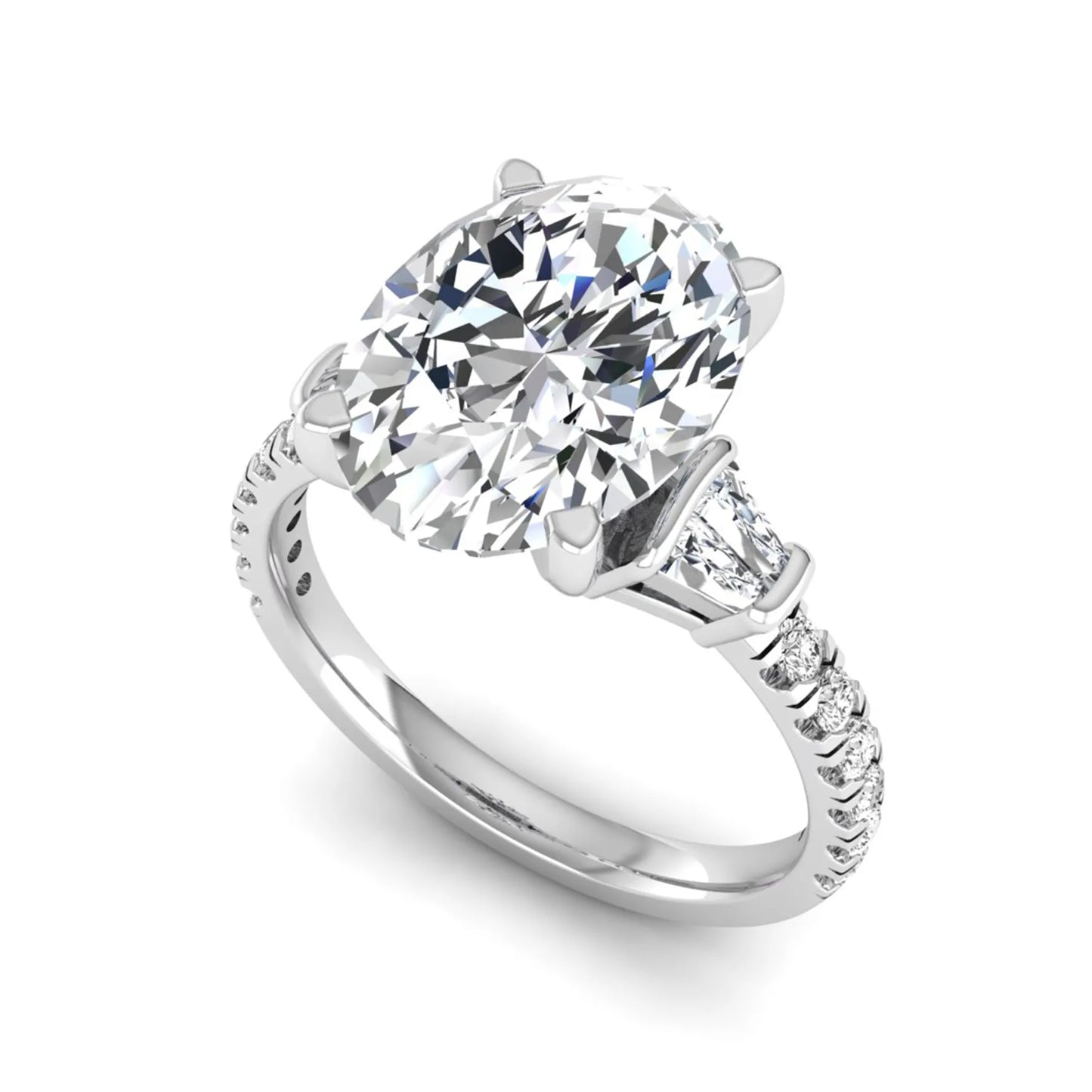 Princess Cluster Prong Set Lab Grown Diamond Engagement Ring