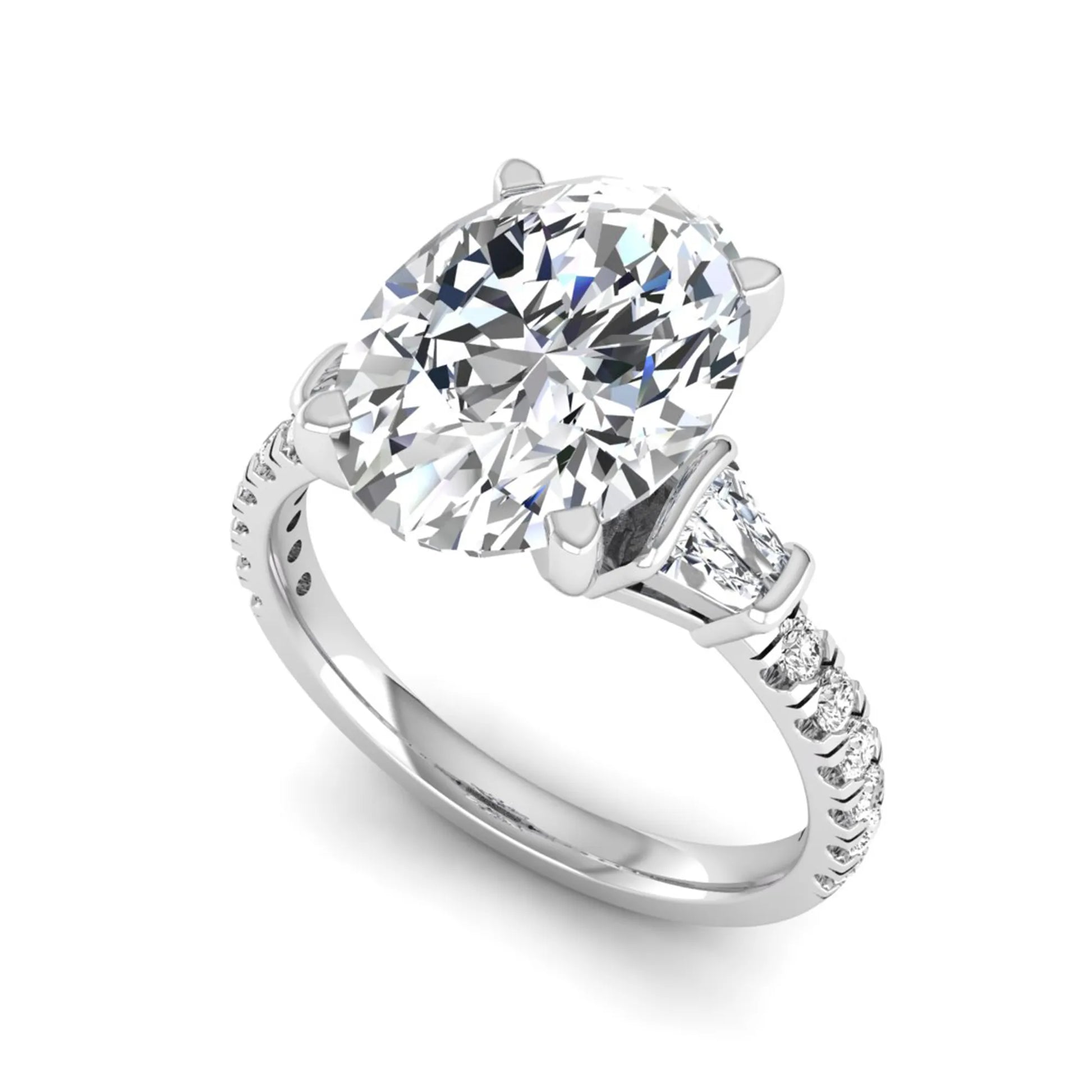 Princess Cluster Prong Set Lab Grown Diamond Engagement Ring
