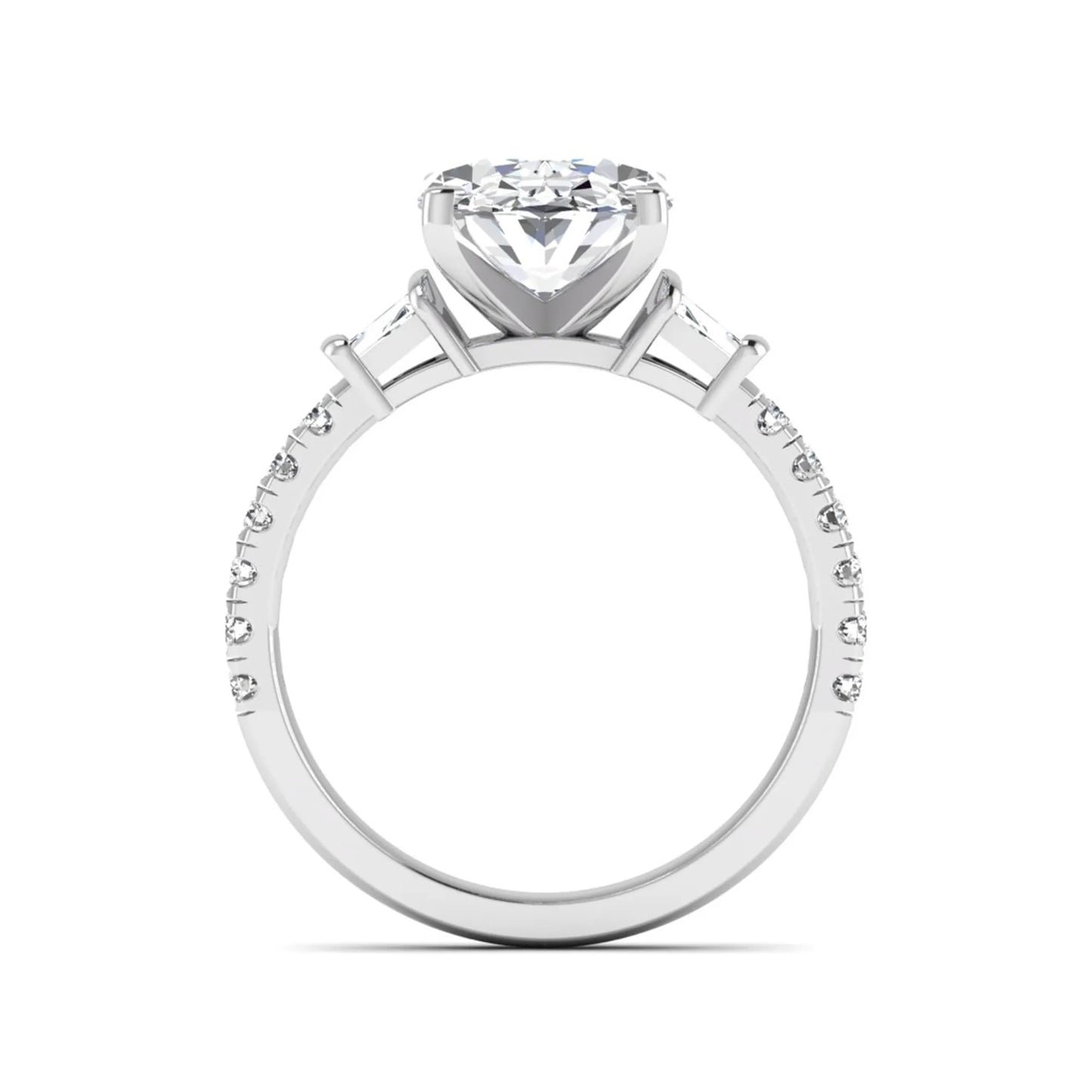 Princess Cluster Prong Set Lab Grown Diamond Engagement Ring