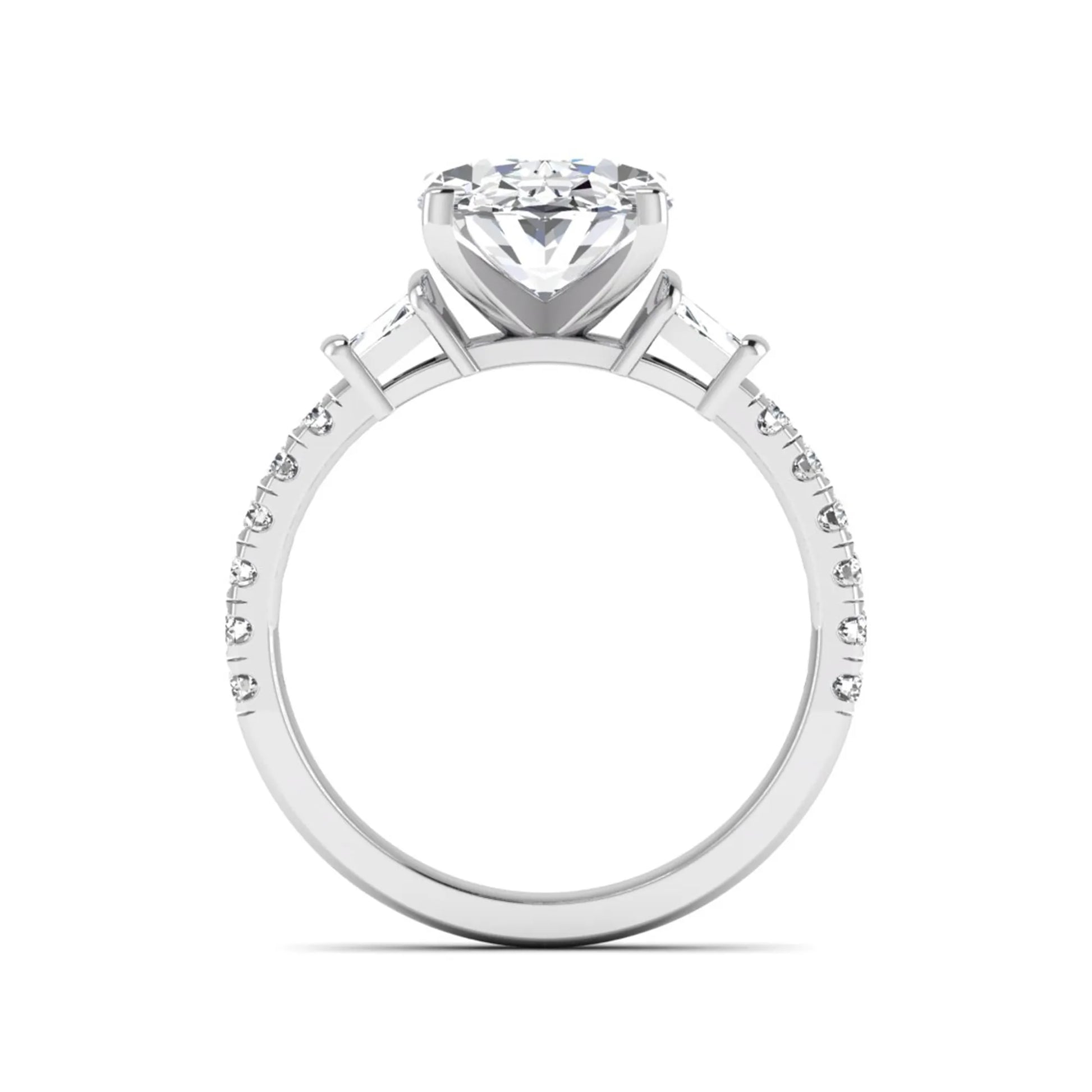 Princess Cluster Prong Set Lab Grown Diamond Engagement Ring