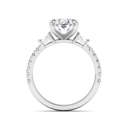Princess Cluster Prong Set Lab Grown Diamond Engagement Ring