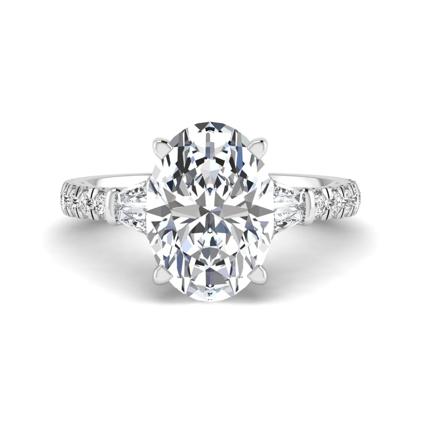 Princess Cluster Prong Set Lab Grown Diamond Engagement Ring