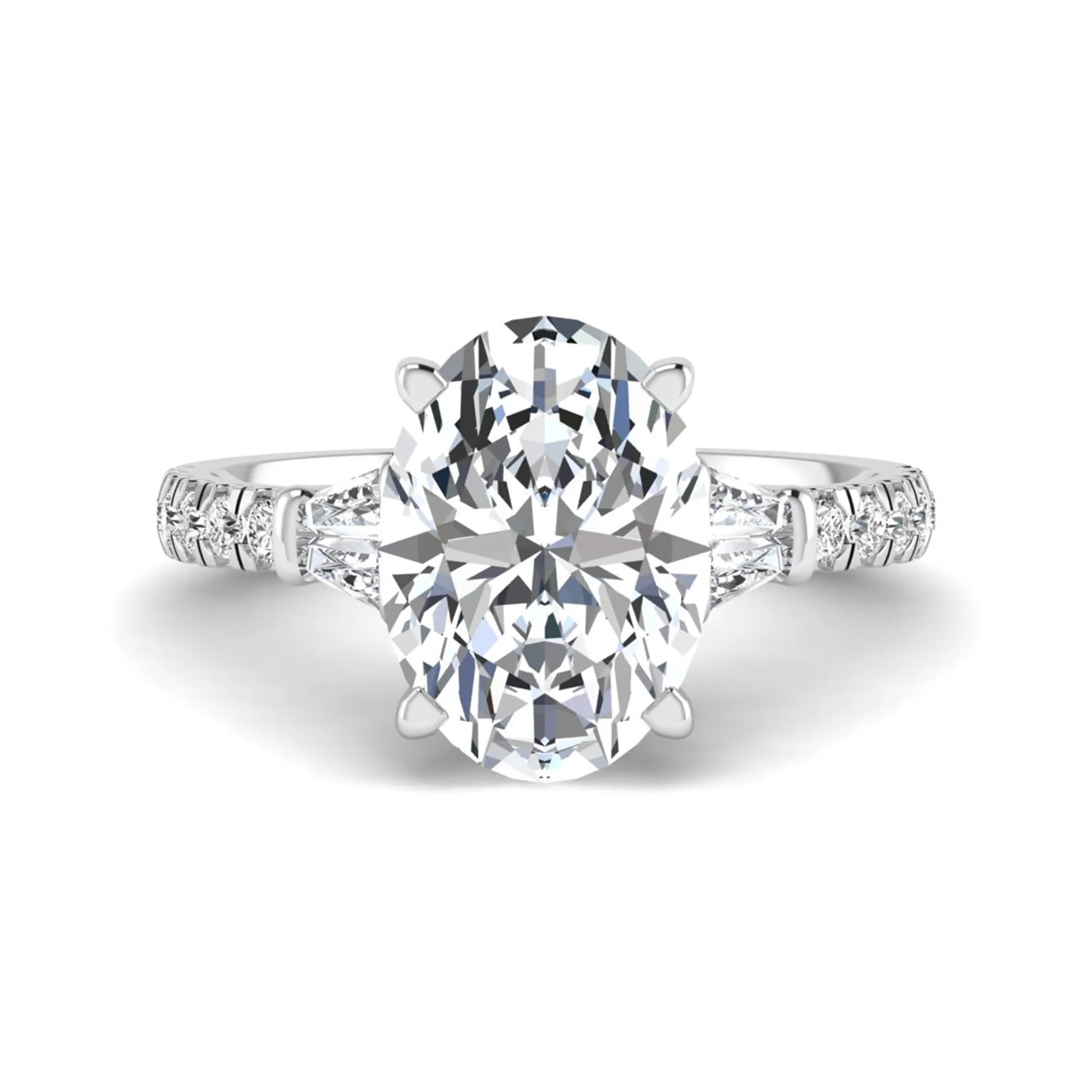 Princess Cluster Prong Set Lab Grown Diamond Engagement Ring