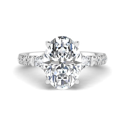 Princess Cluster Prong Set Lab Grown Diamond Engagement Ring