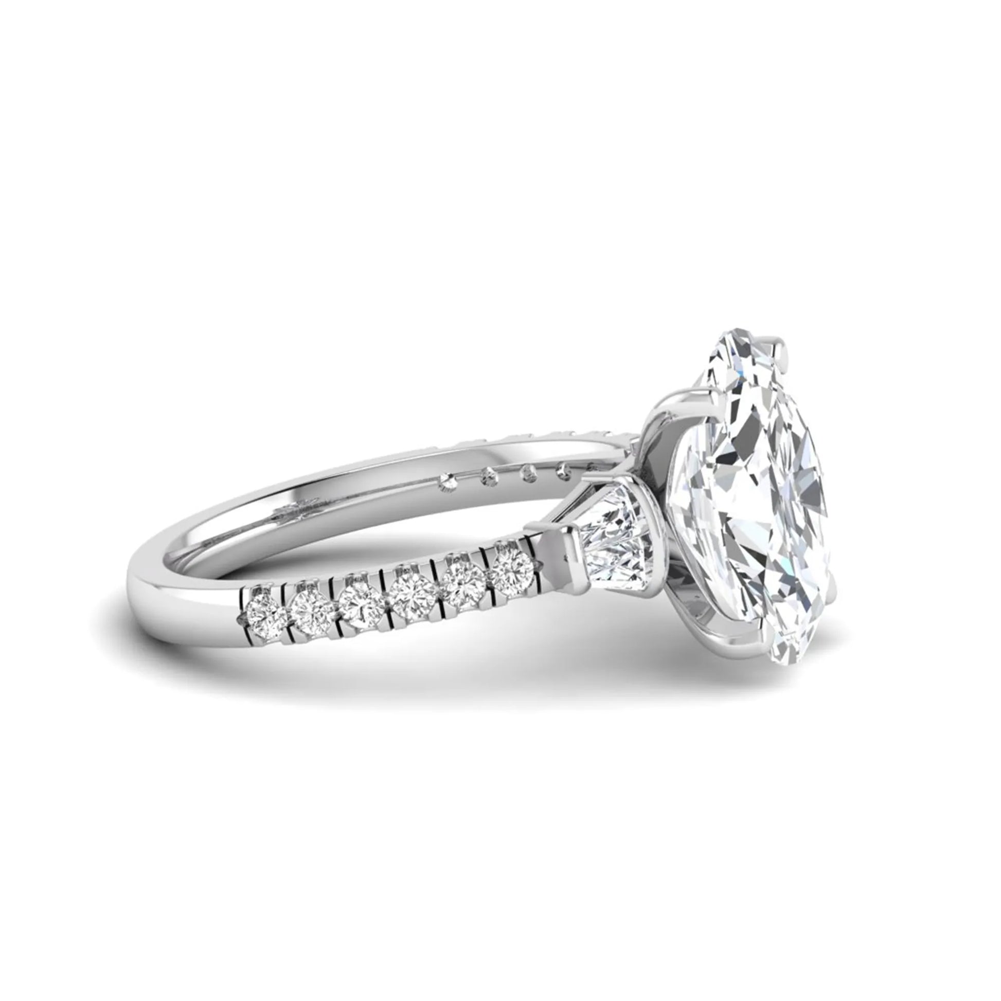 Princess Cluster Prong Set Lab Grown Diamond Engagement Ring