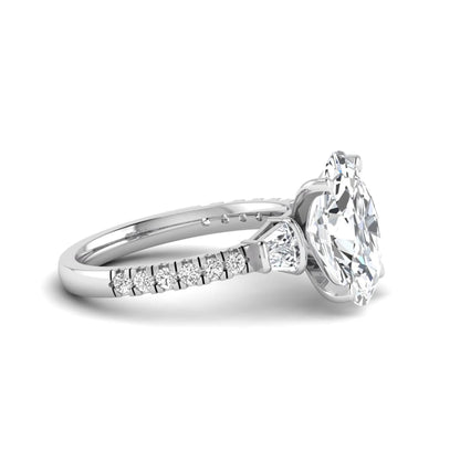 Princess Cluster Prong Set Lab Grown Diamond Engagement Ring