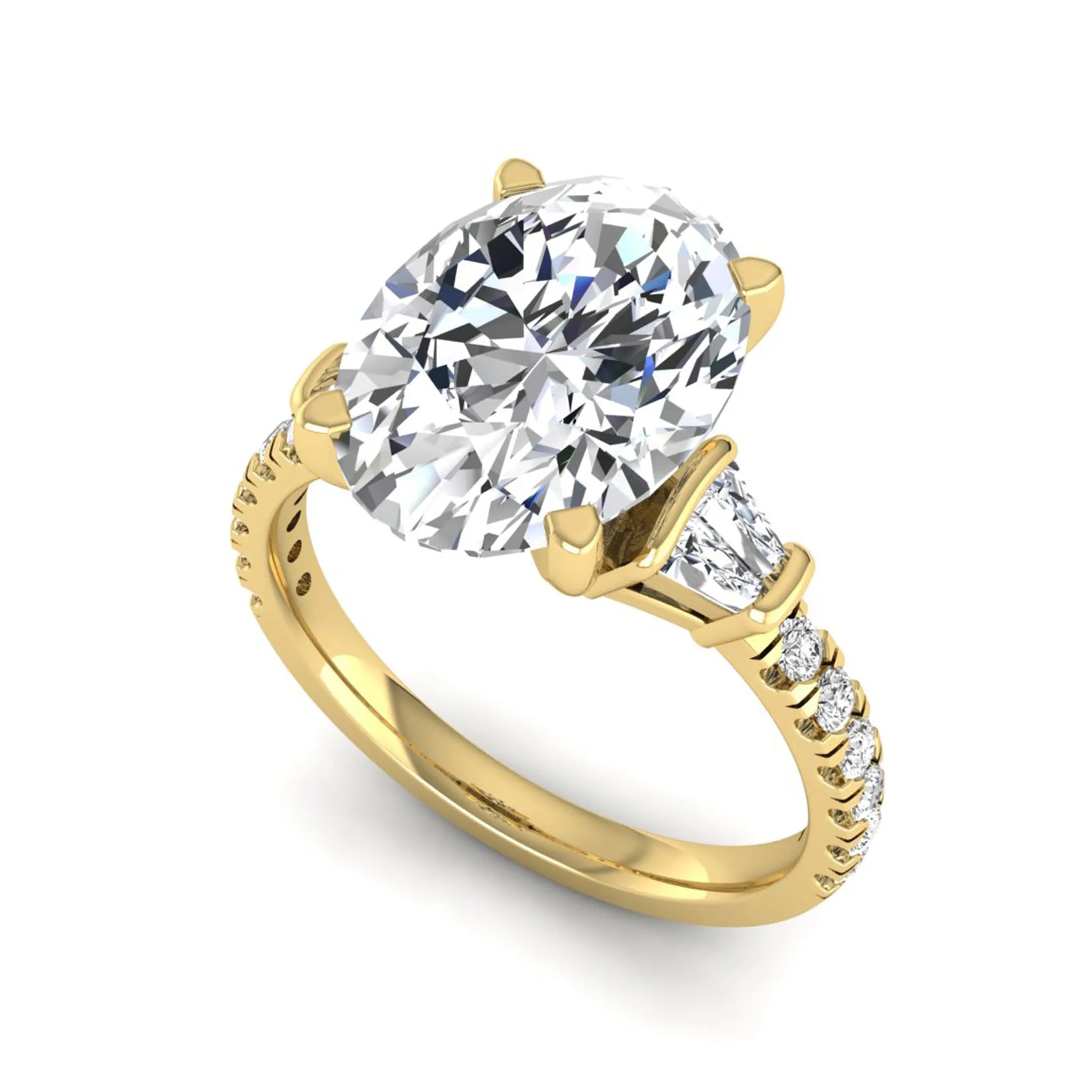 Princess Cluster Prong Set Lab Grown Diamond Engagement Ring