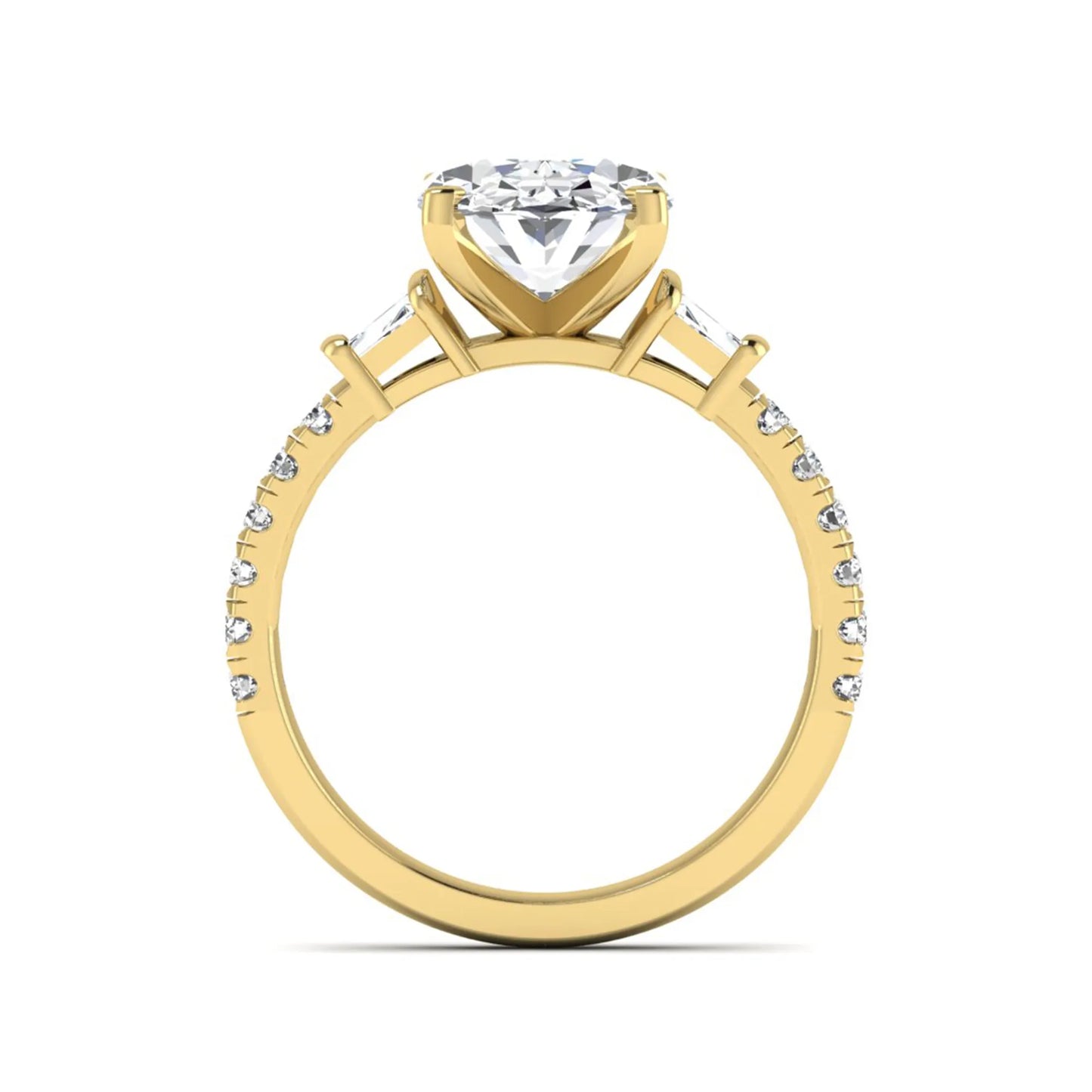 Princess Cluster Prong Set Lab Grown Diamond Engagement Ring