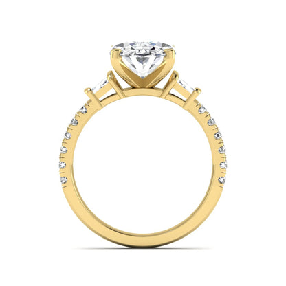 Princess Cluster Prong Set Lab Grown Diamond Engagement Ring