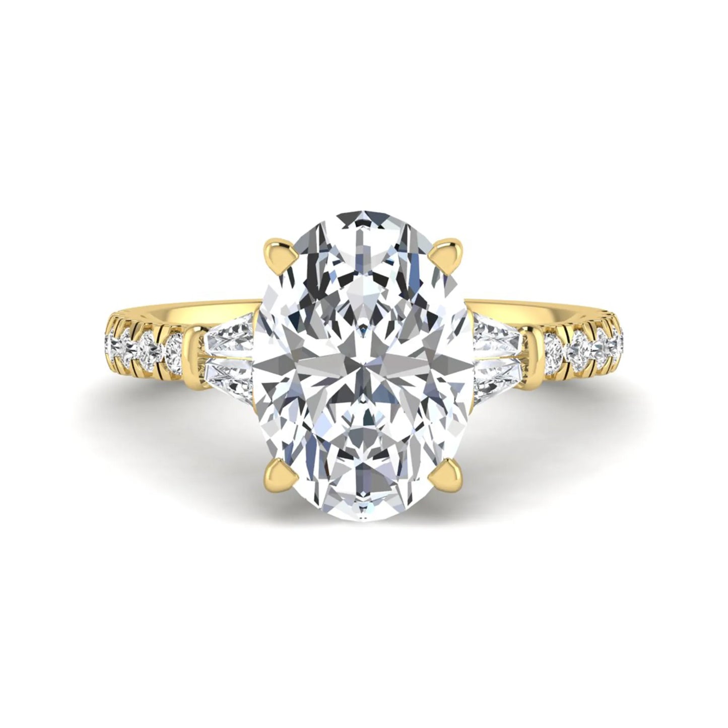Princess Cluster Prong Set Lab Grown Diamond Engagement Ring