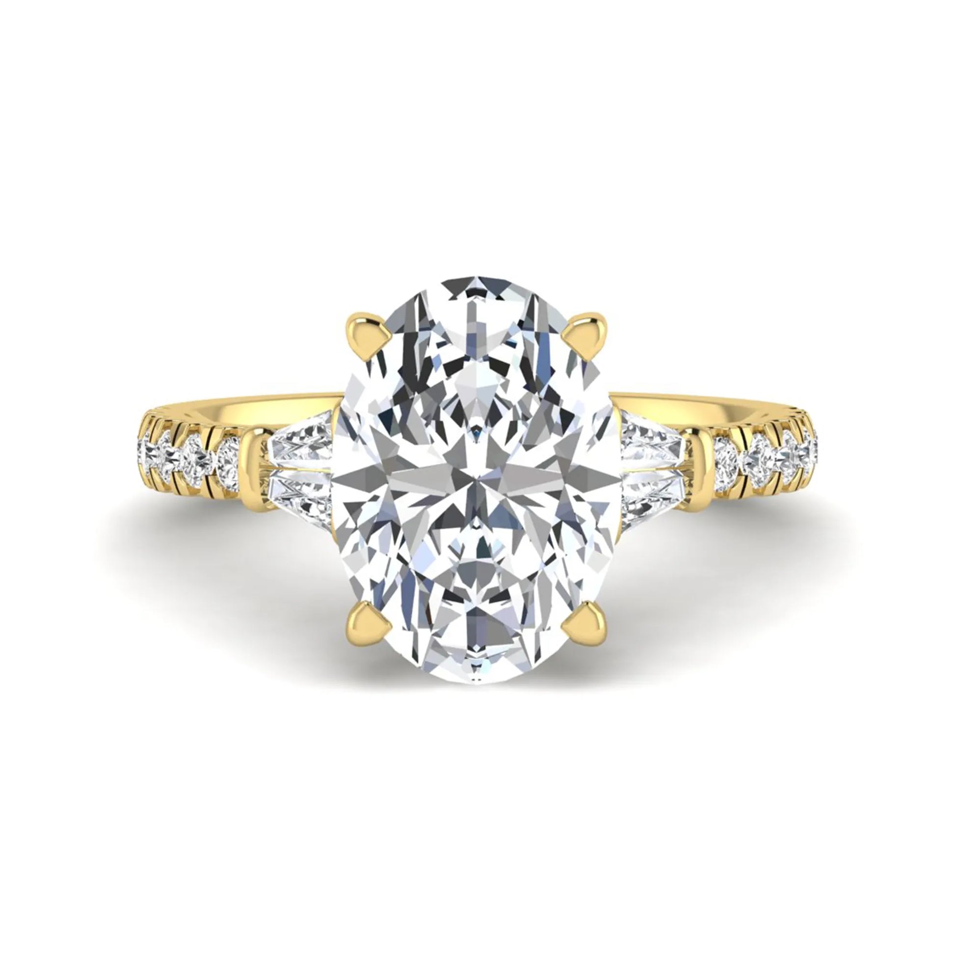 Princess Cluster Prong Set Lab Grown Diamond Engagement Ring