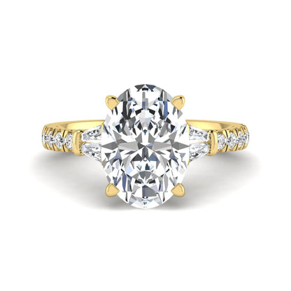 Princess Cluster Prong Set Lab Grown Diamond Engagement Ring