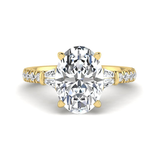 Princess Cluster Prong Set Lab Grown Diamond Engagement Ring