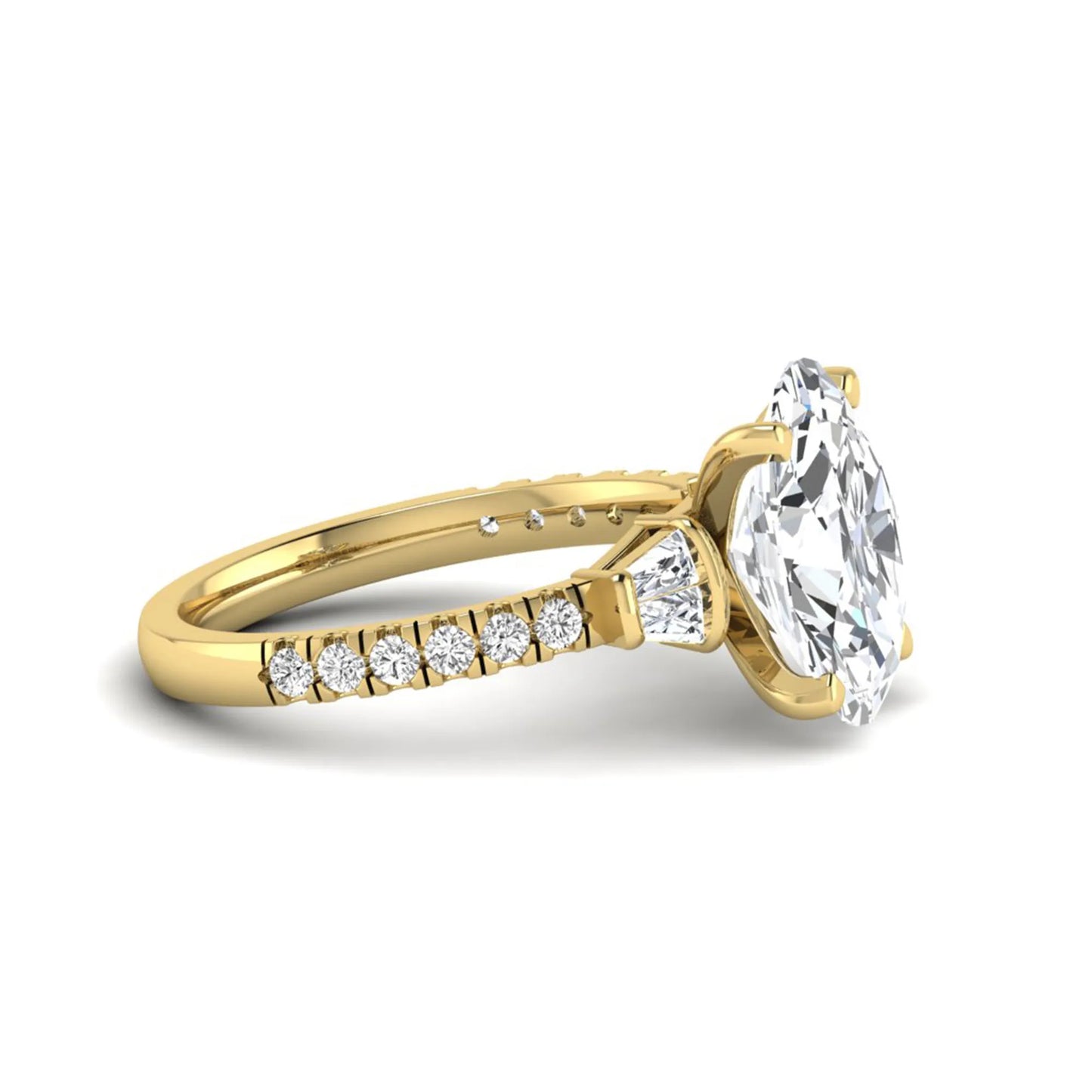 Princess Cluster Prong Set Lab Grown Diamond Engagement Ring