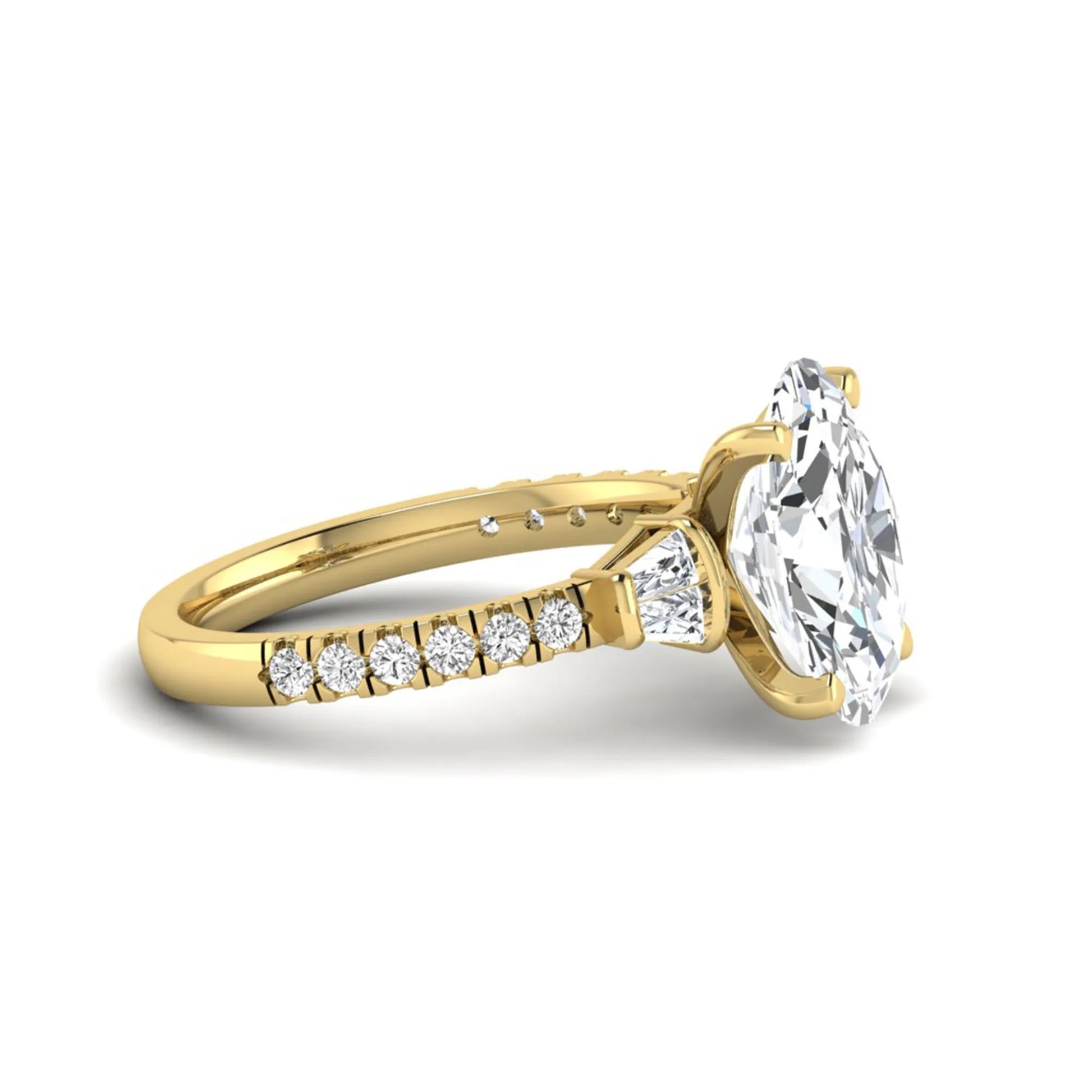 Princess Cluster Prong Set Lab Grown Diamond Engagement Ring